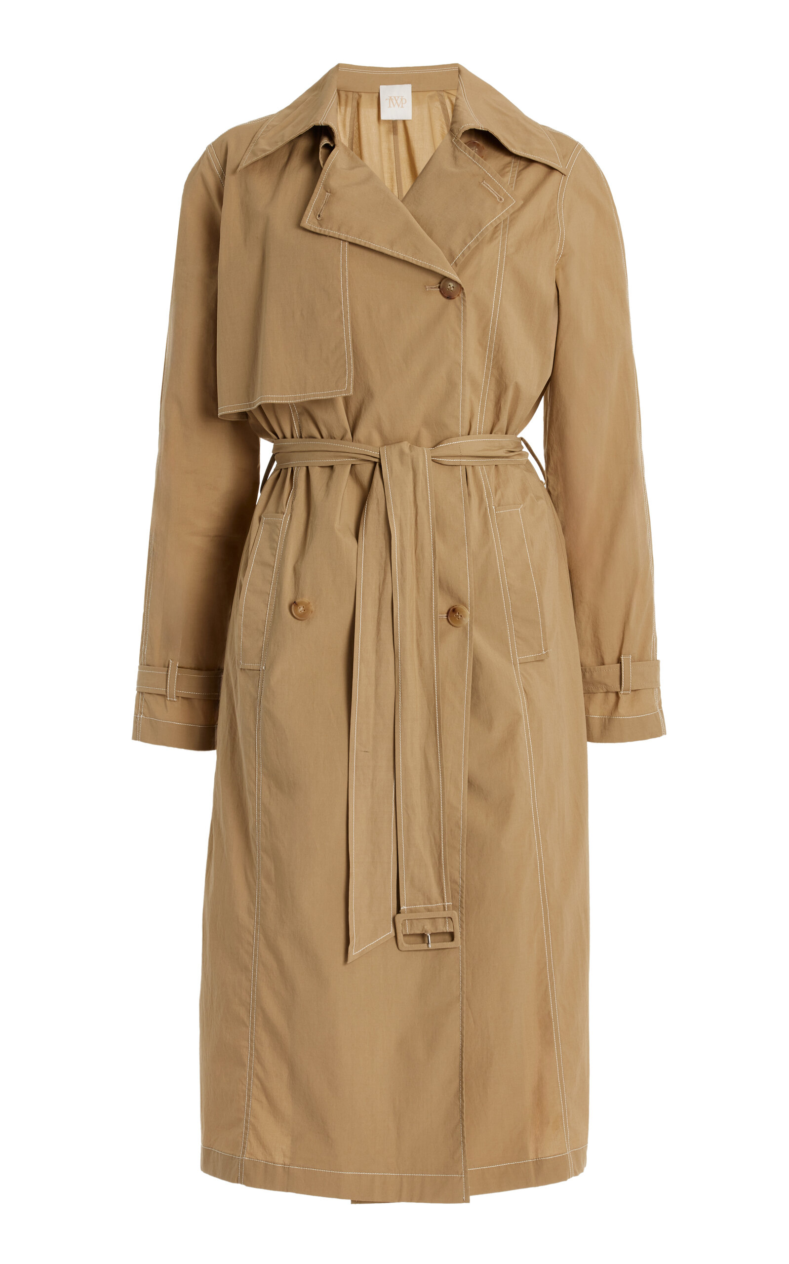 Twp Last Night Cotton Trench Coat In Khaki