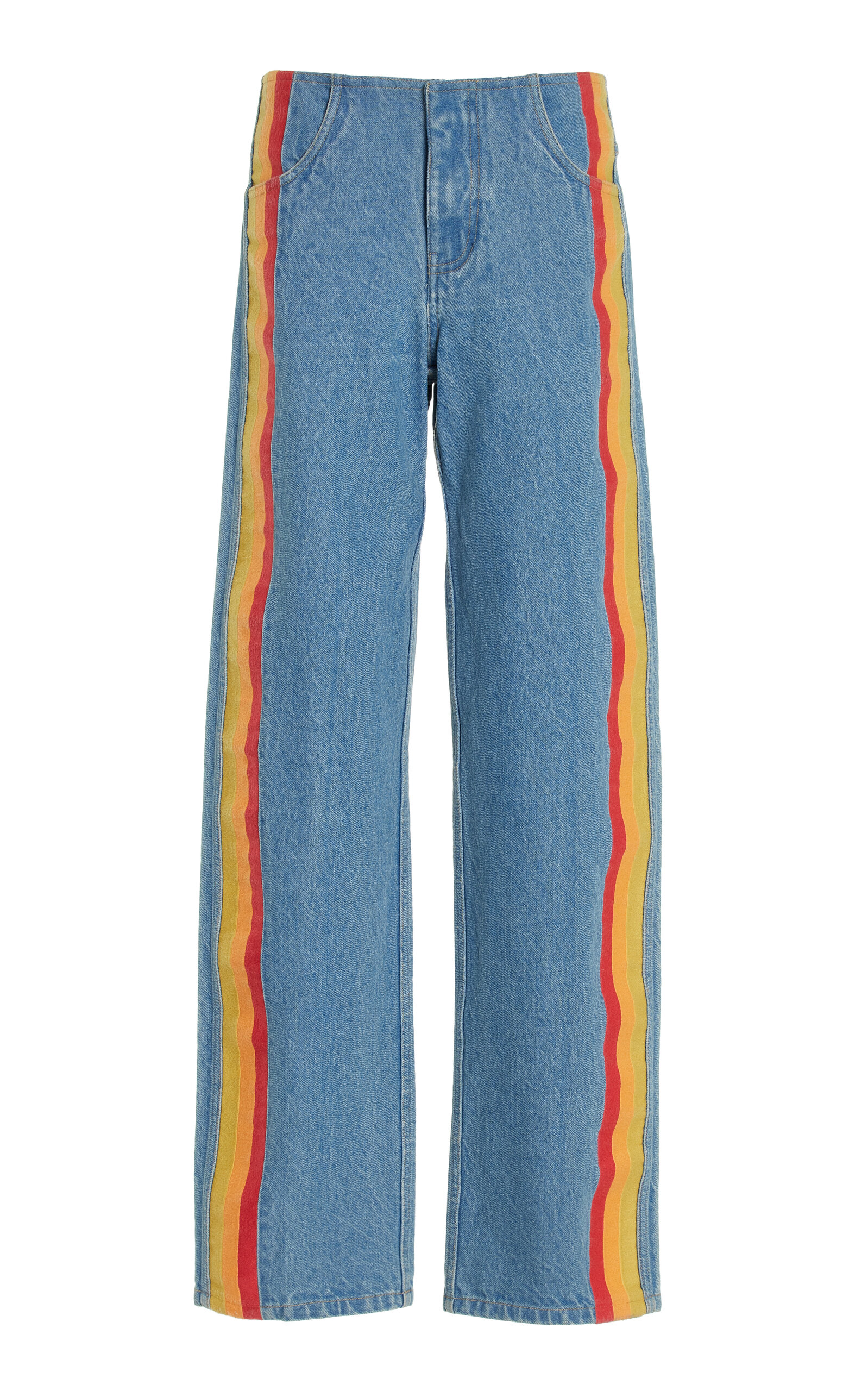 Exclusive Deconstructed Rigid High-Rise Straight-Leg Jeans