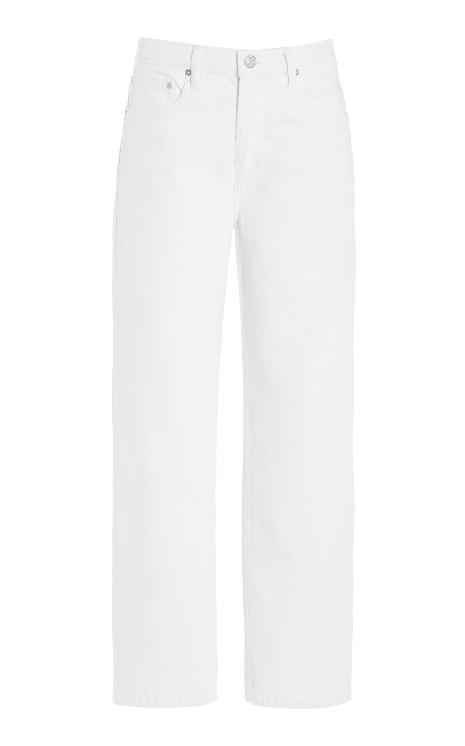 Shop Frame The Slouchy Rigid Low-rise Straight-leg Jeans In White