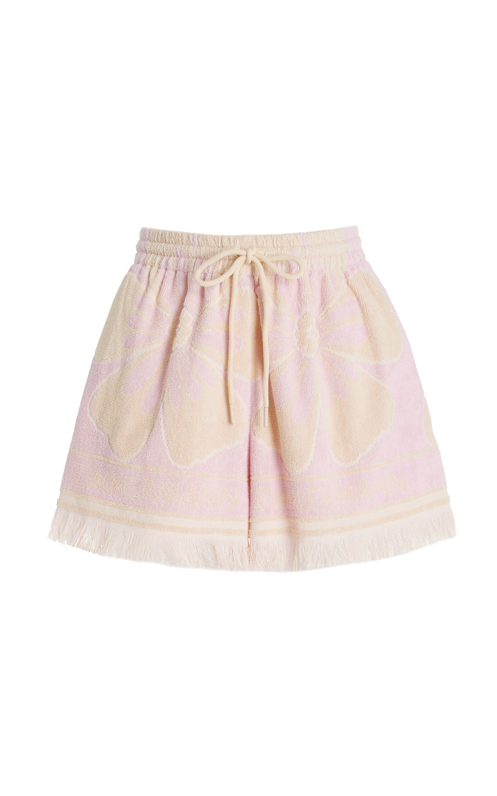 Shop Zimmermann Cotton-terry Shorts In Pink