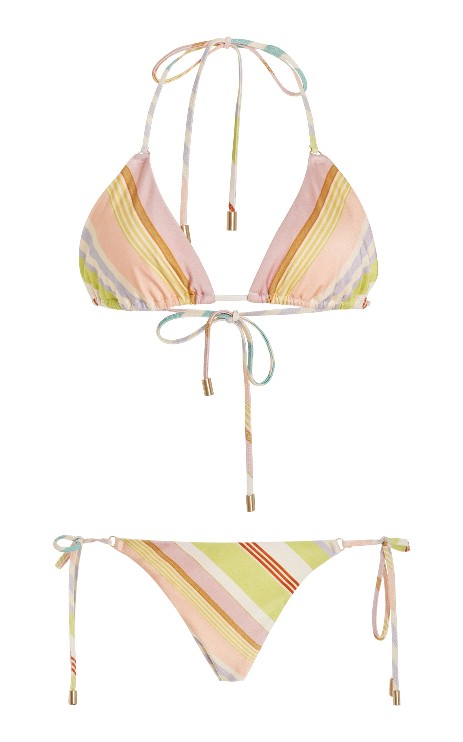 Halliday Striped Triangle Bikini Set