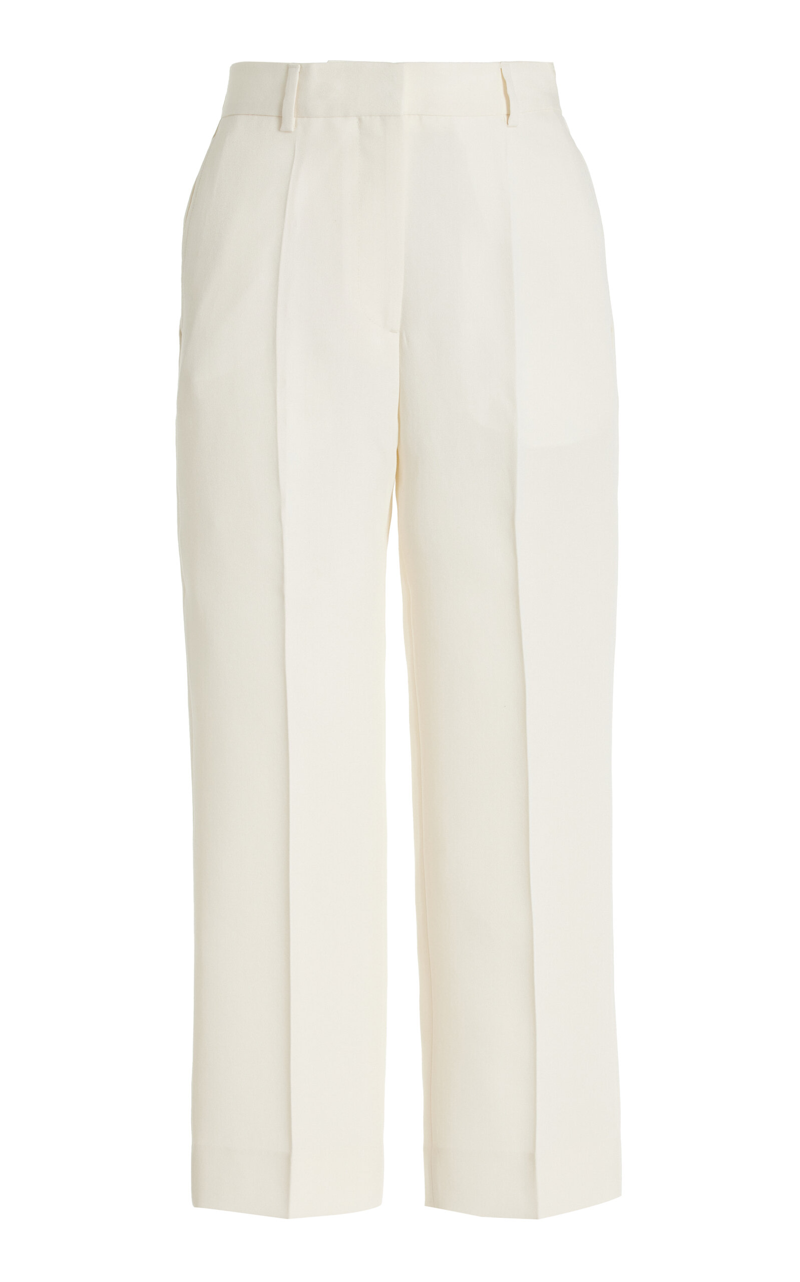 Totême Cropped Straight-leg Trousers In Off-white