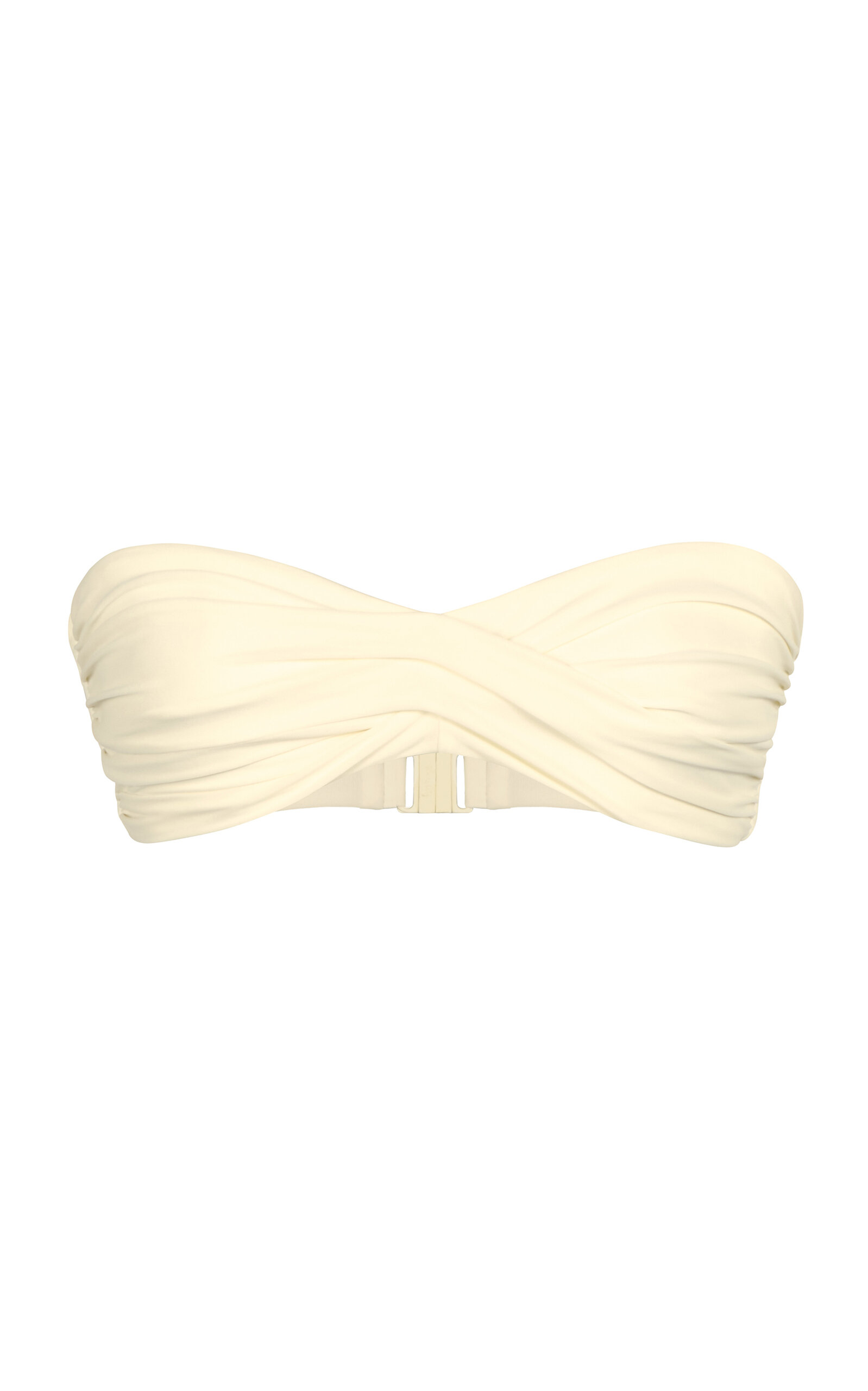 Johanna Ortiz Tangarana Twisted Bandeau Bikini Top In Off-white