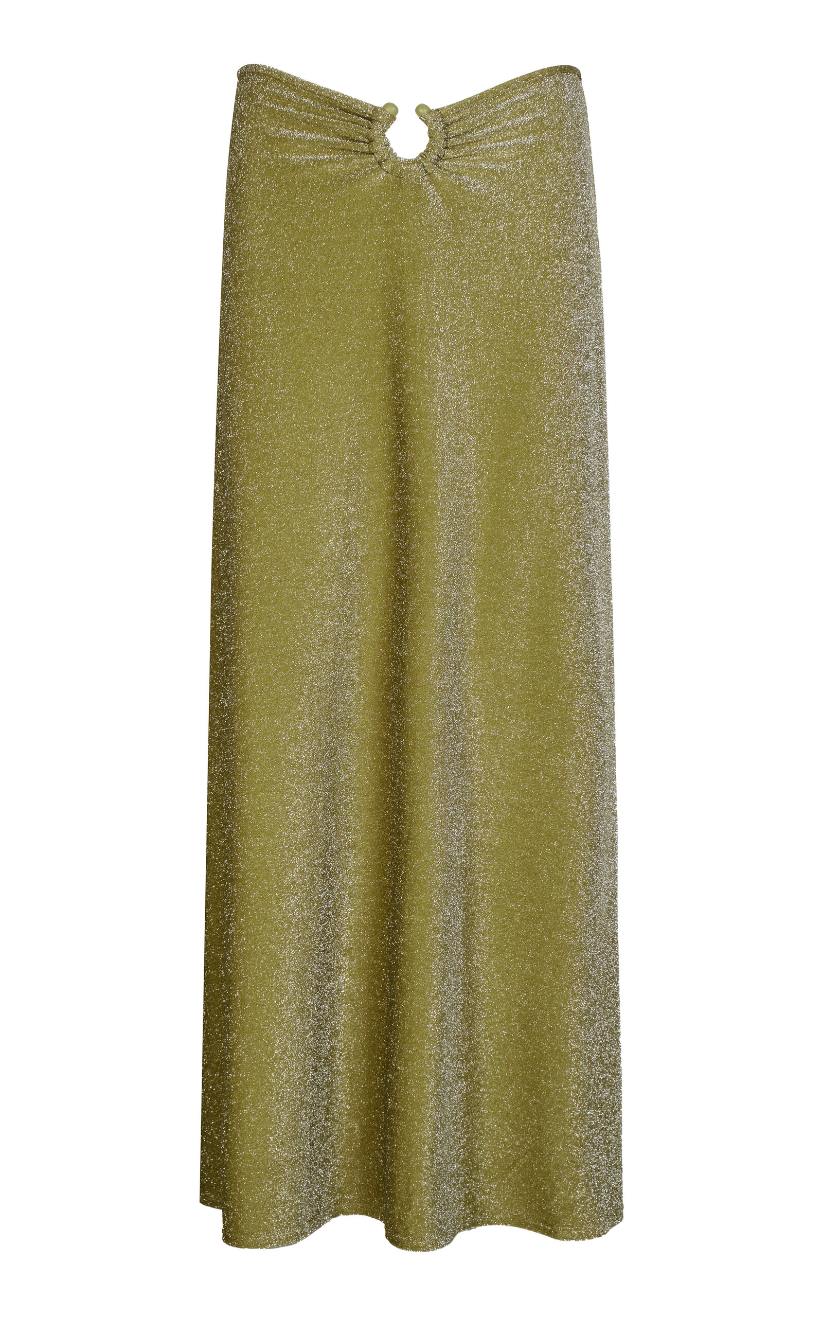 Shop Johanna Ortiz Rainstorm Glittered Jersey Maxi Skirt In Green