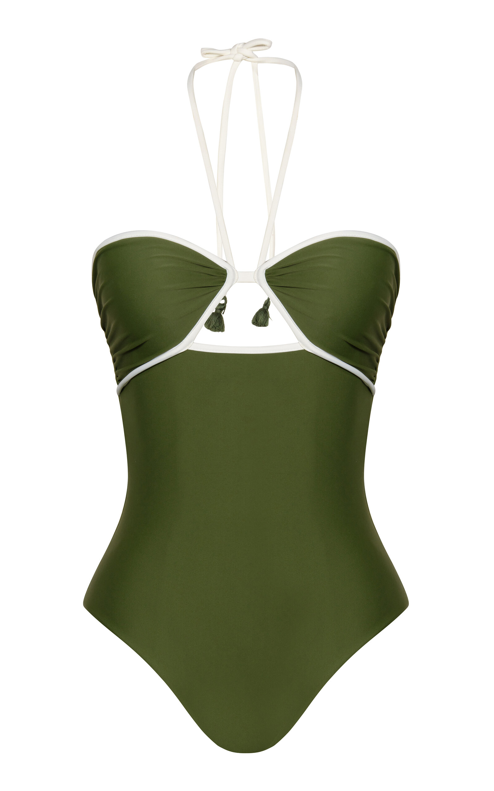 Shop Johanna Ortiz Ashninka Cutout Back One-piece Swimsuit In Green