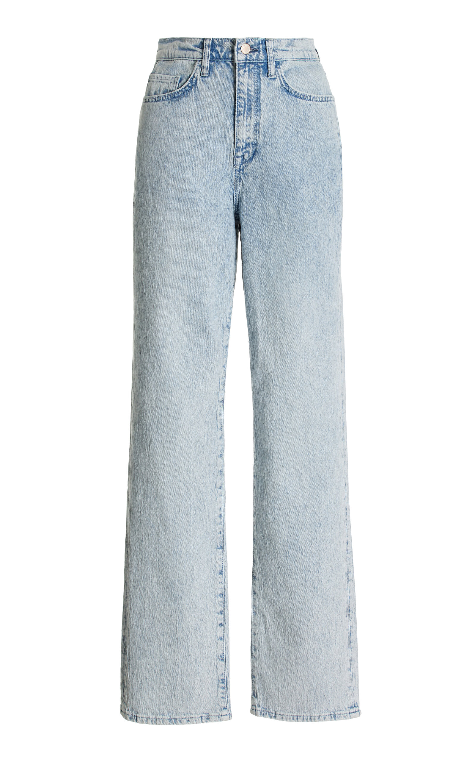 Shop Triarchy Ms.  V-high Rise Straight Leg Jeans In Light Blue