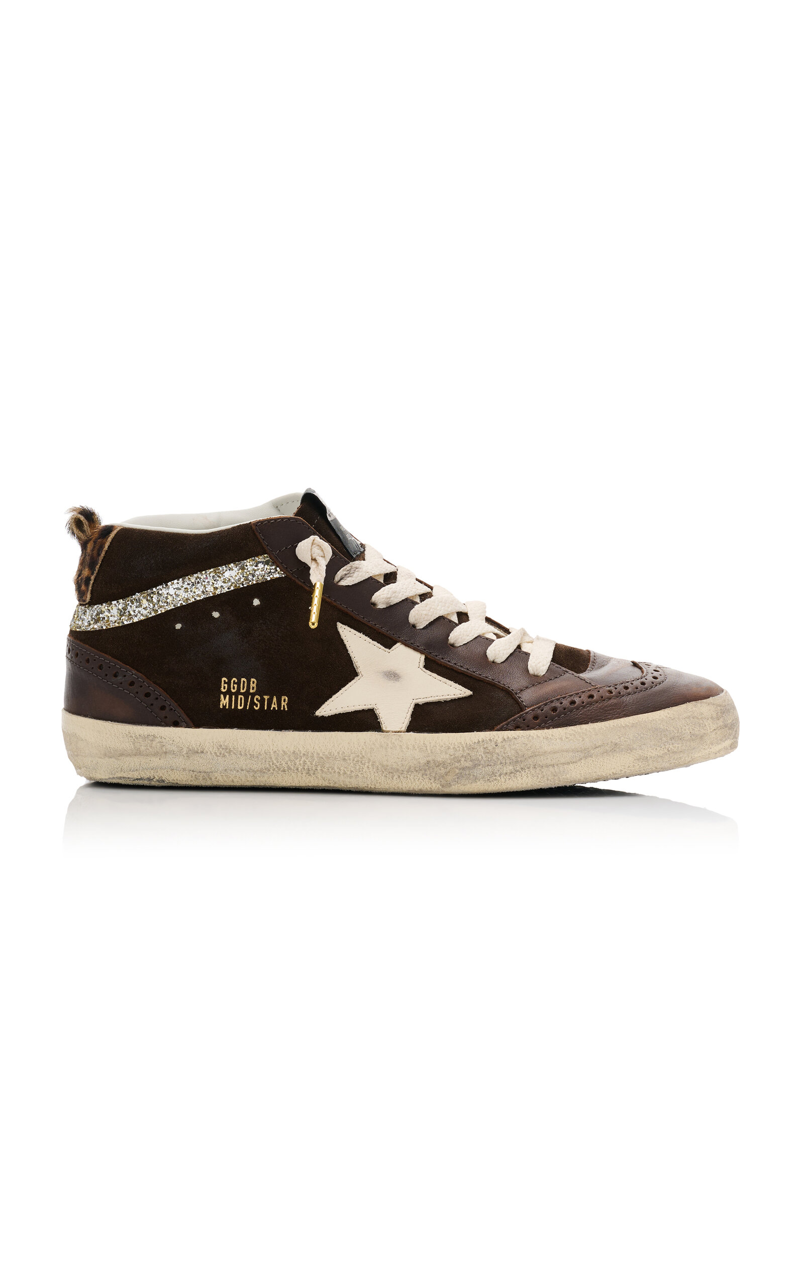 Shop Golden Goose Mid Star Suede Sneakers In Brown