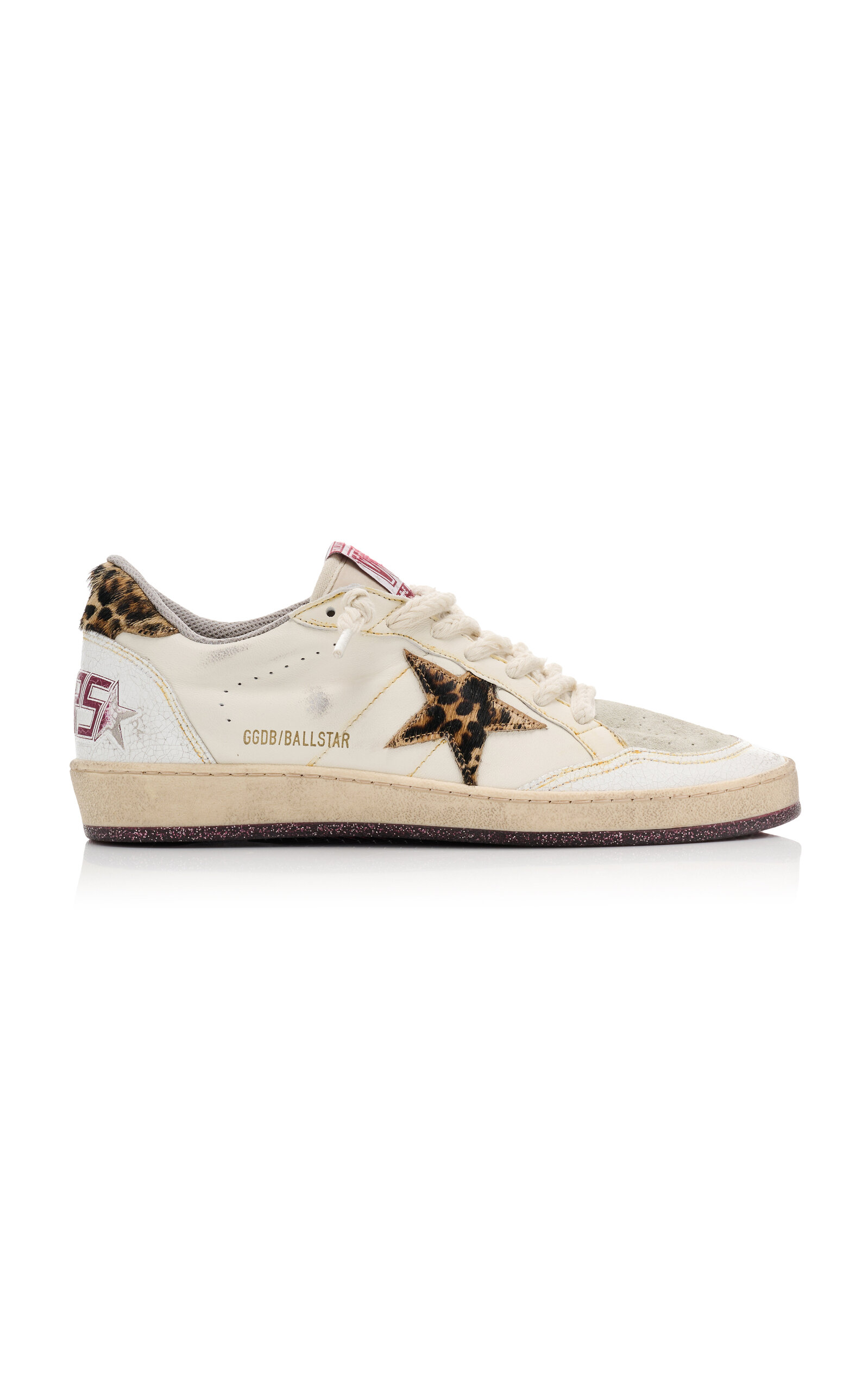 Shop Golden Goose Ball Star Leather Sneakers In Animal