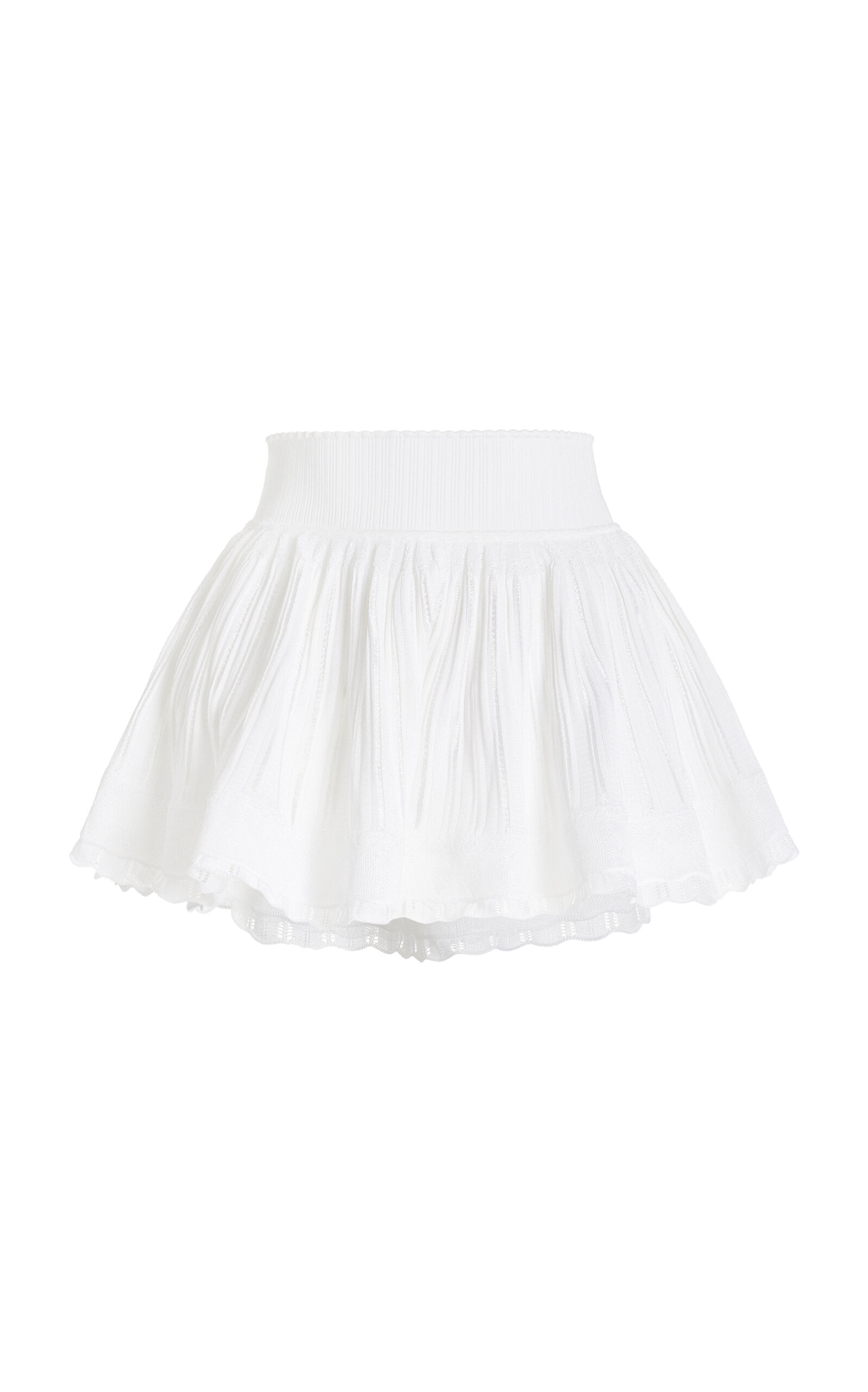 Shop Alaïa Crinoline Shorts In White