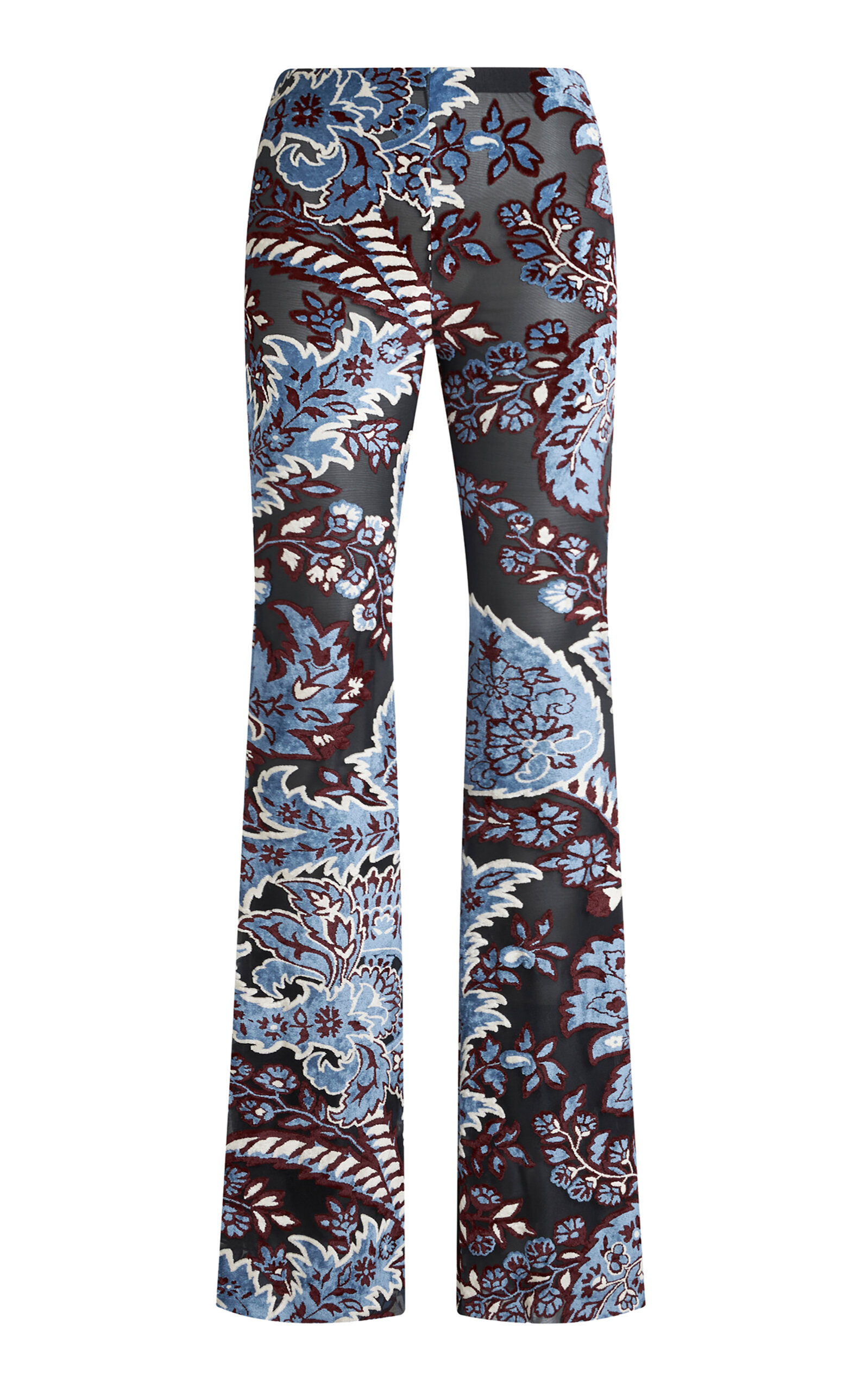 Shop Etro Printed Flare Pants In Multi