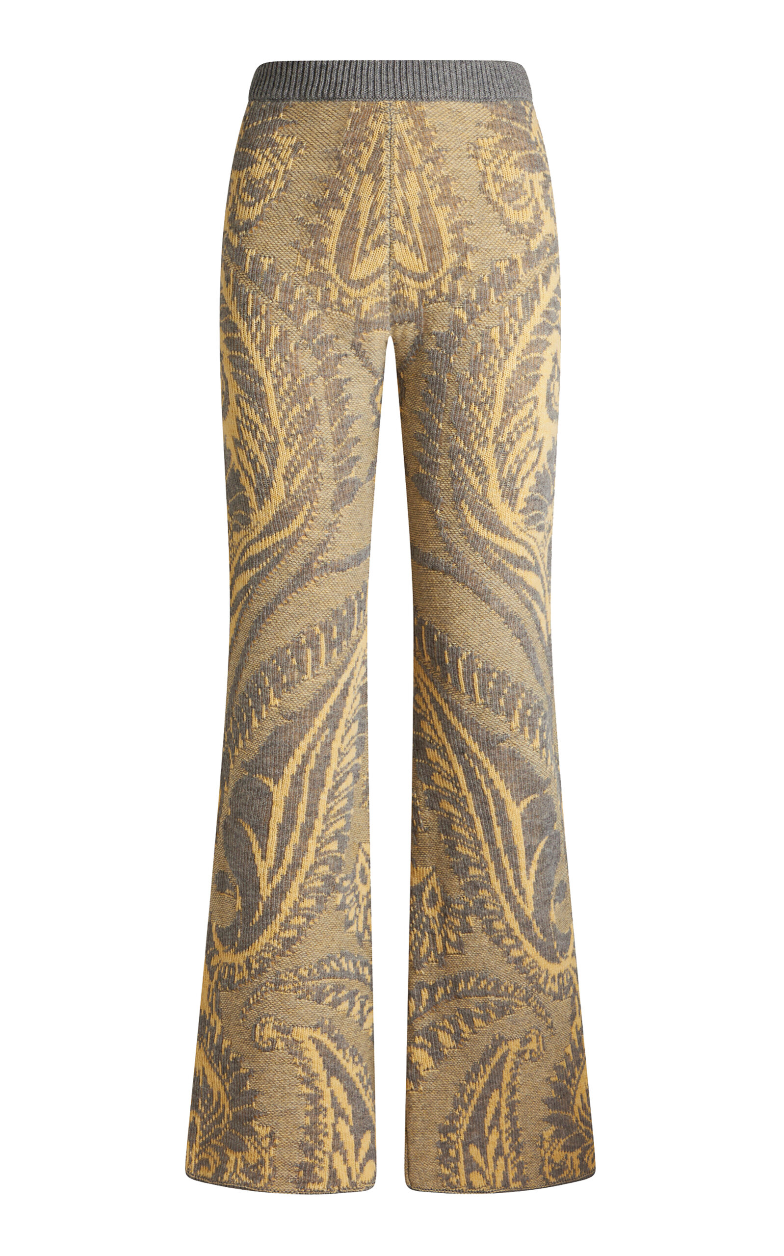 Shop Etro Knit Wool Flare Pants In Multi