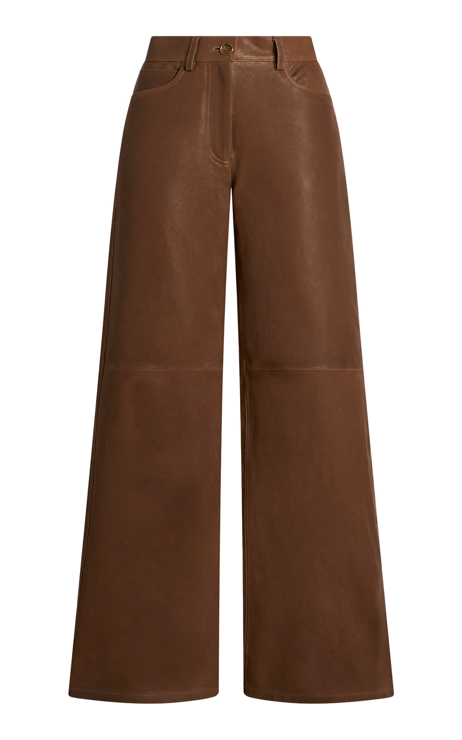 High-Rise Leather Wide-Leg Pants