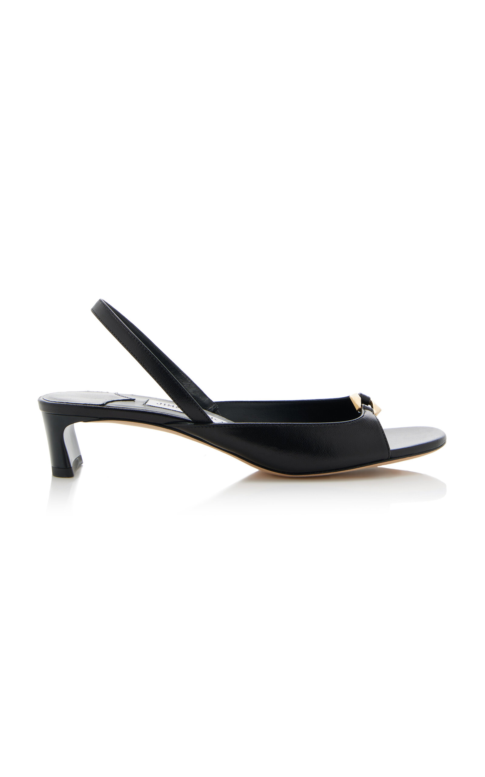 Shop Jimmy Choo Lev Leather Slingback Sandals In Black