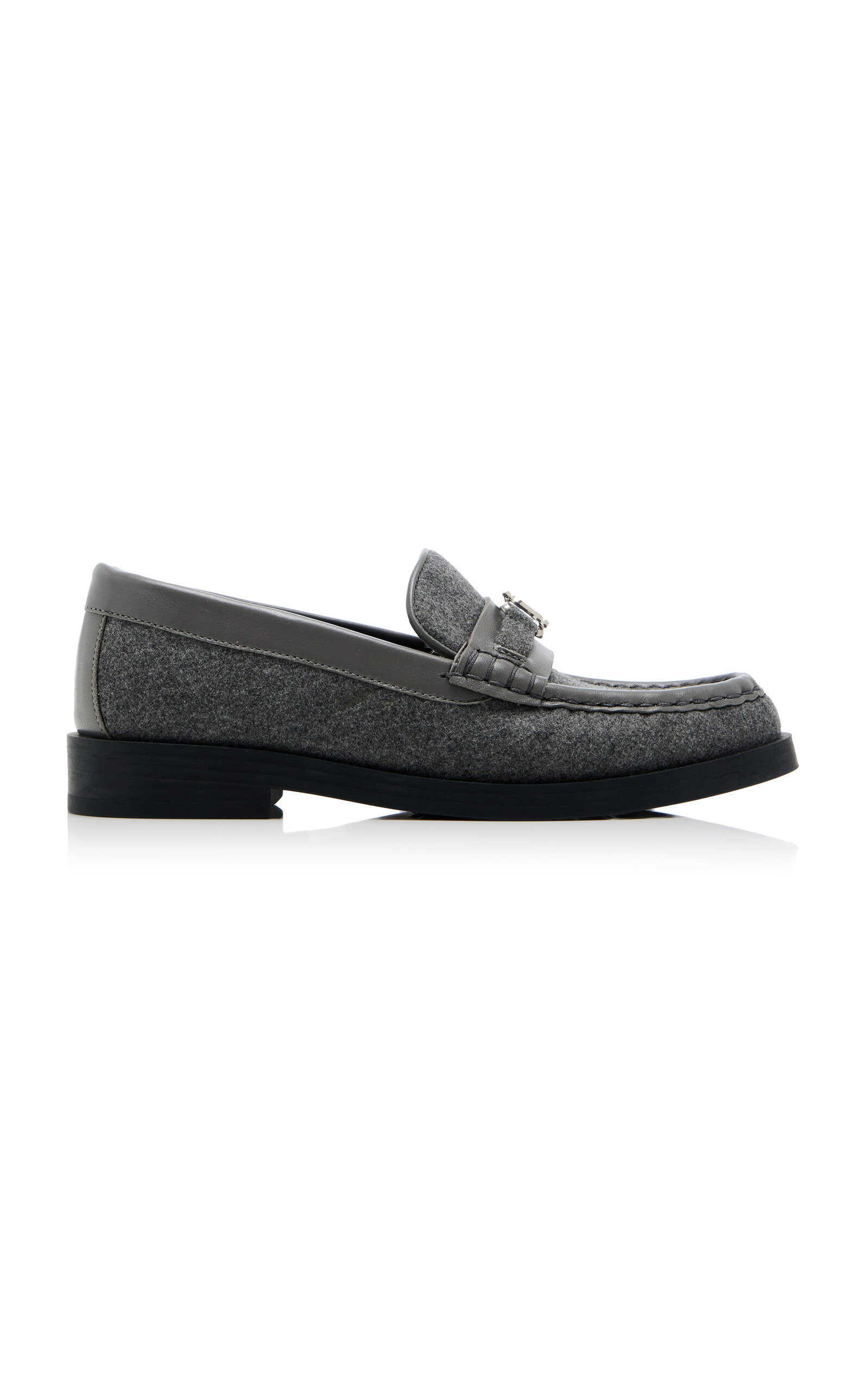 Shop Jimmy Choo Addie Flannel Loafers In Grey