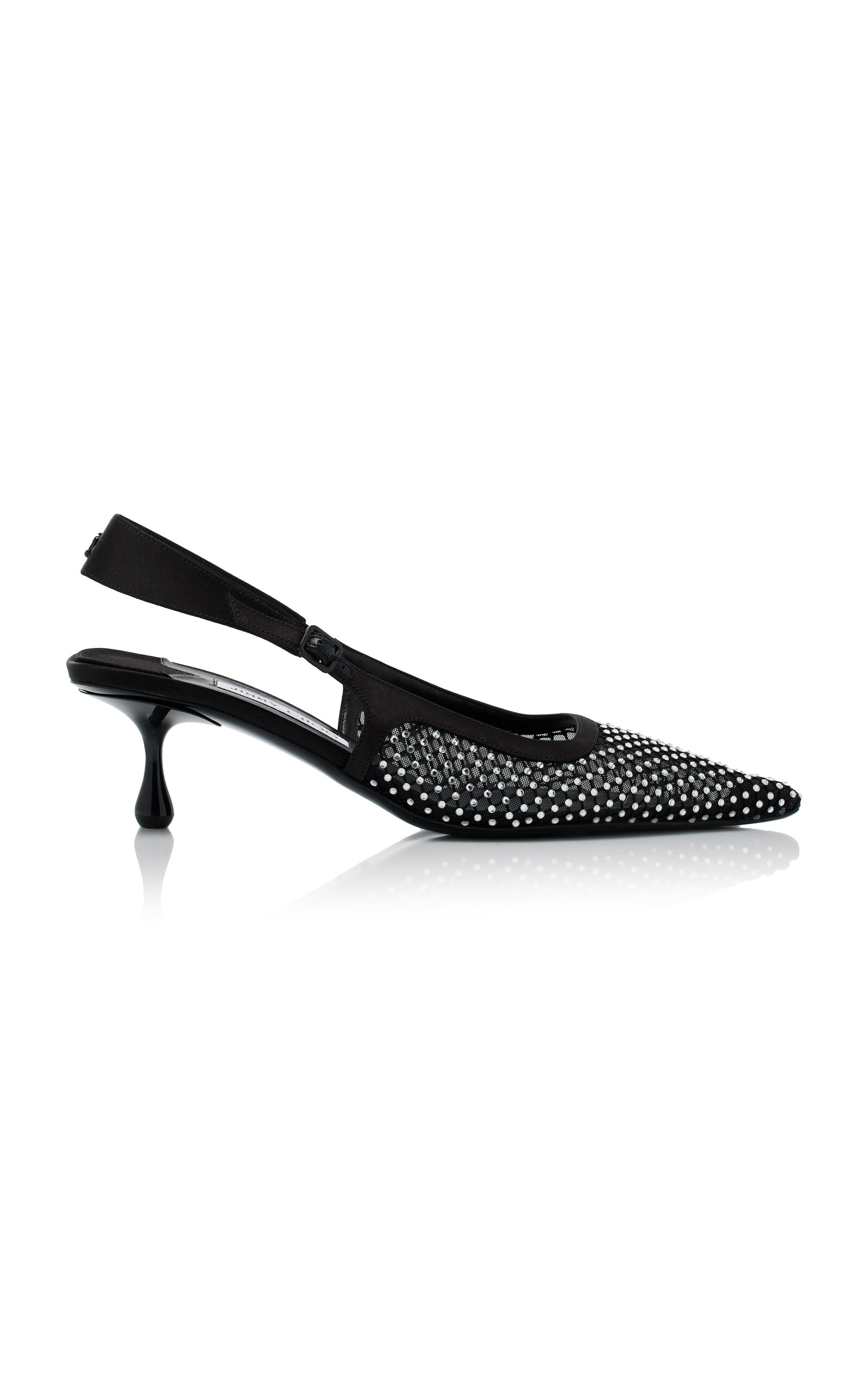 Shop Jimmy Choo Amel Crystal-mesh Slingback Pumps In Black