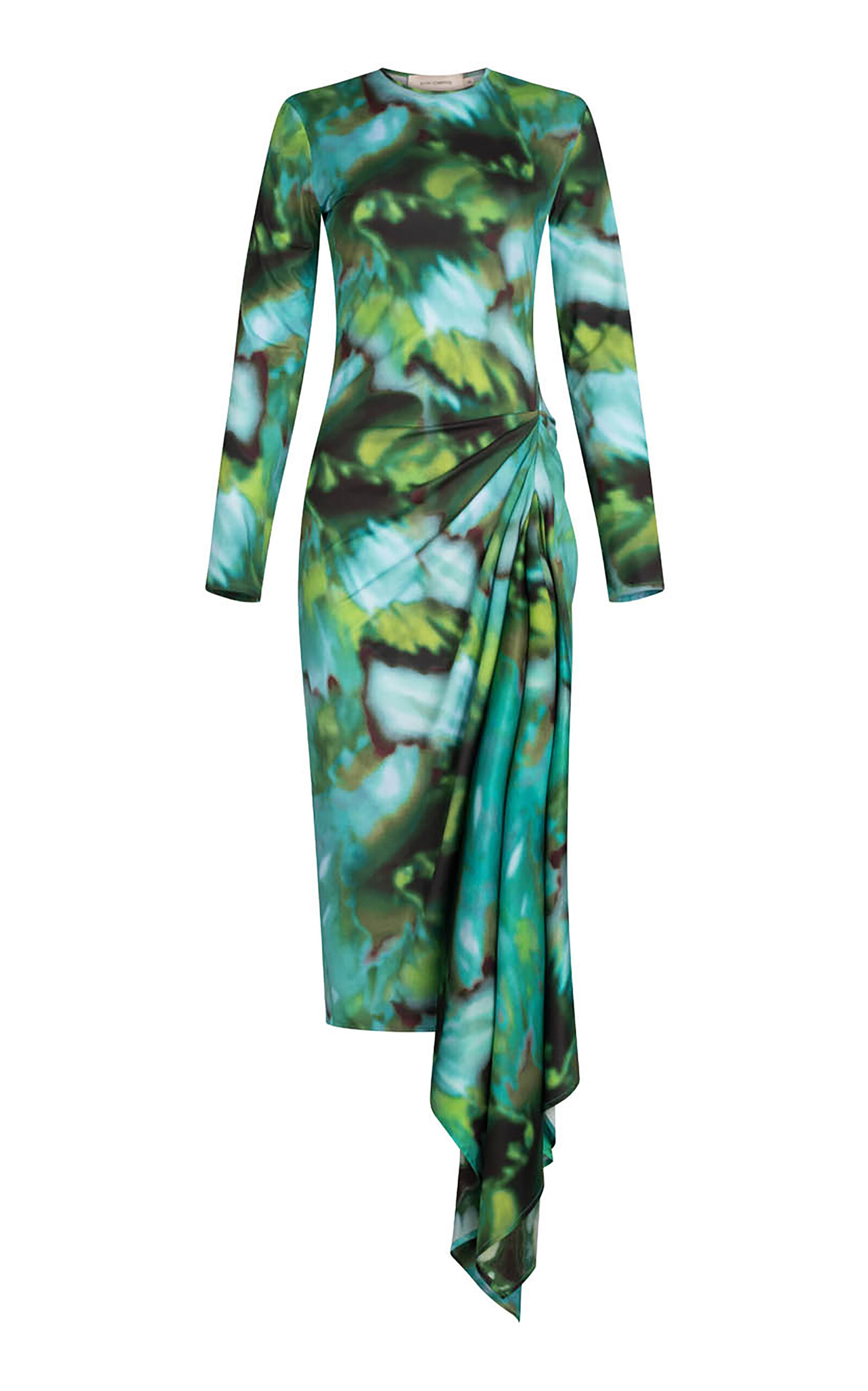 Shop Silvia Tcherassi Ananya Gathered Silk-blend Midi Dress In Multi
