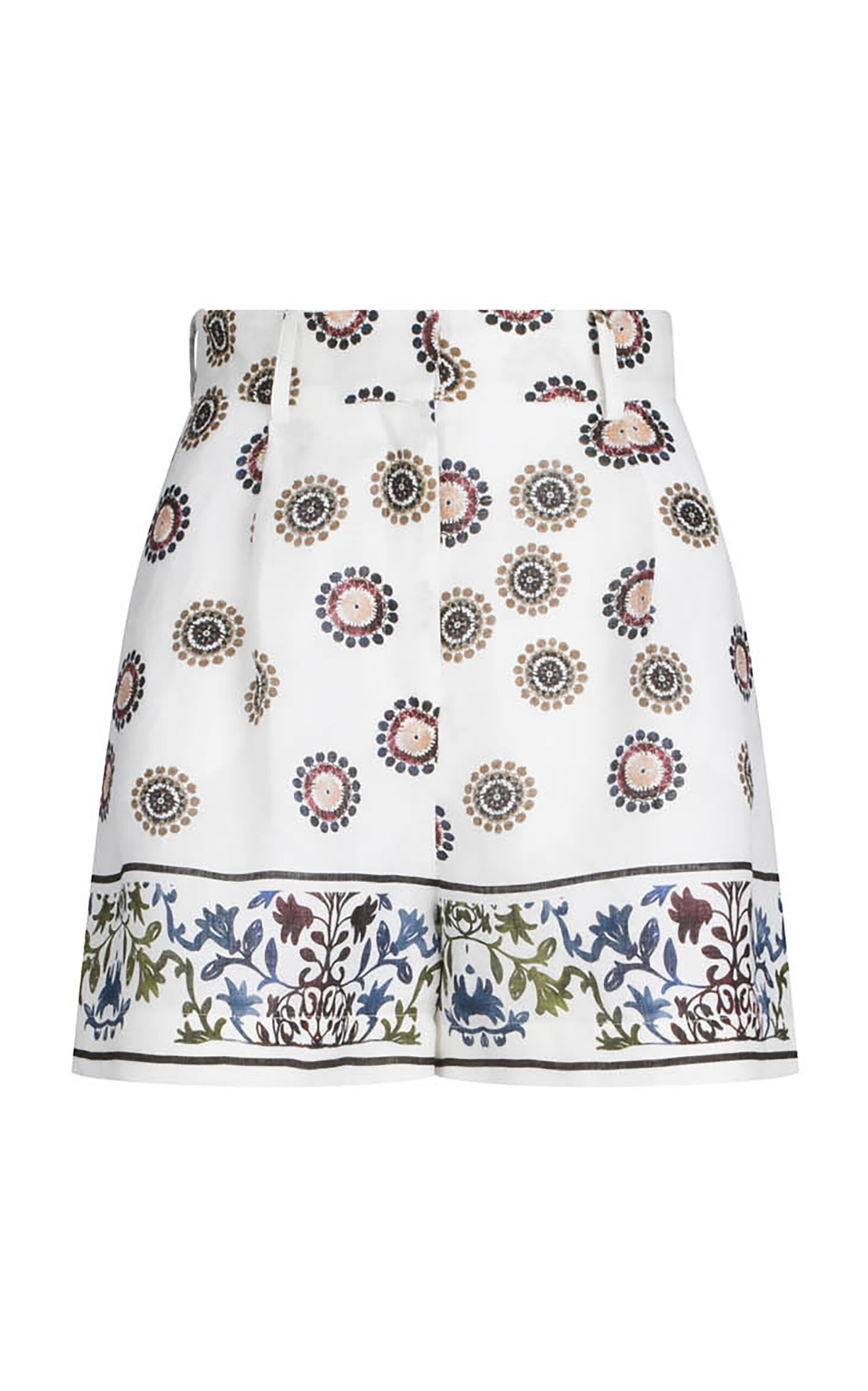 Silvia Tcherassi Arenit High-rise Linen Shorts In Multi