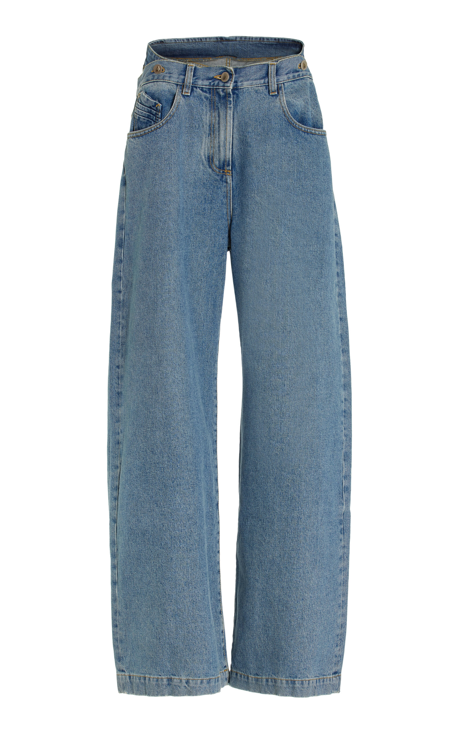 Rigid Low-Rise Wide-Leg Jeans