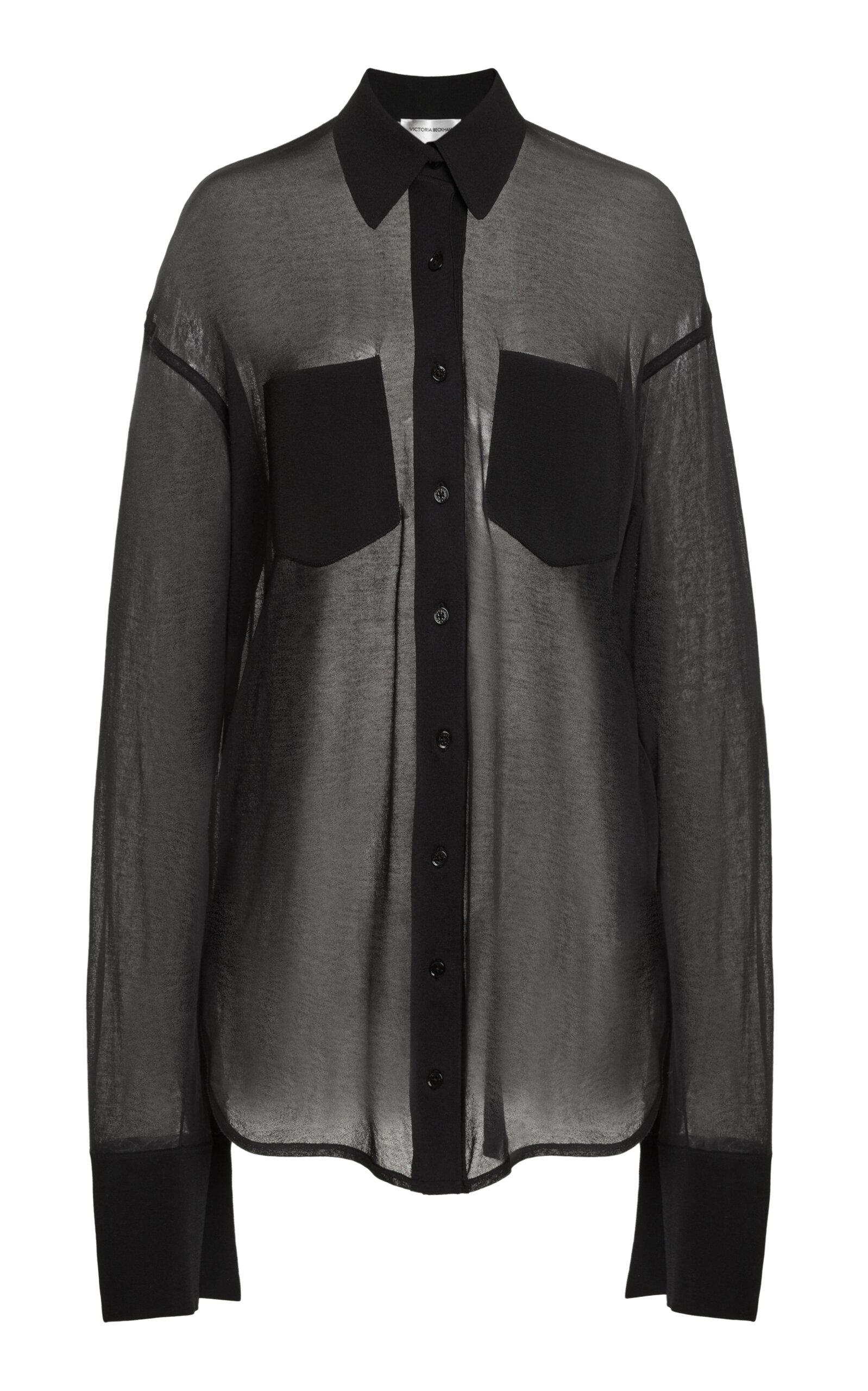 Victoria Beckham Oversized Cotton-blend Shirt In Black