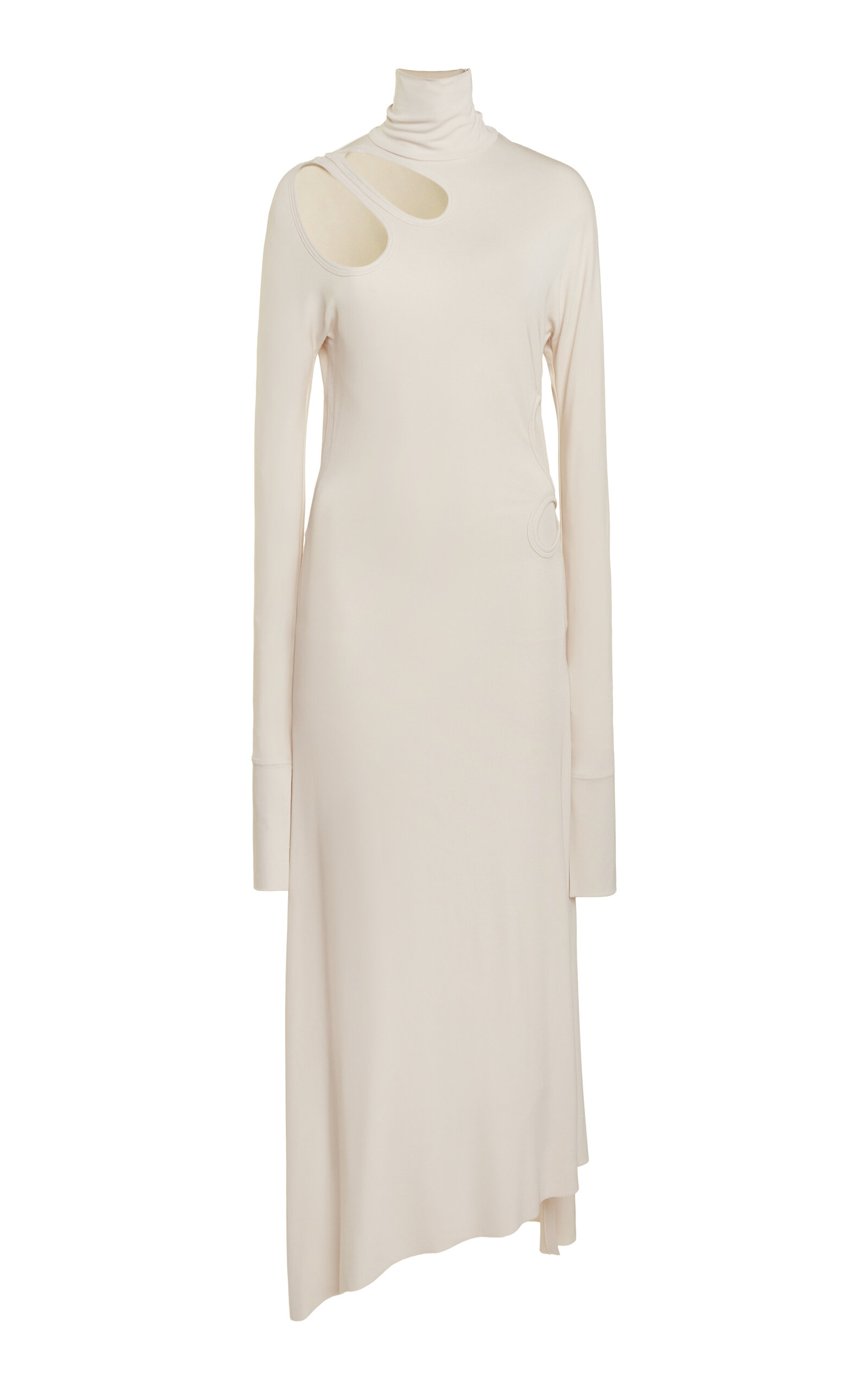 Victoria Beckham Cutout Jersey Midi Dress In White