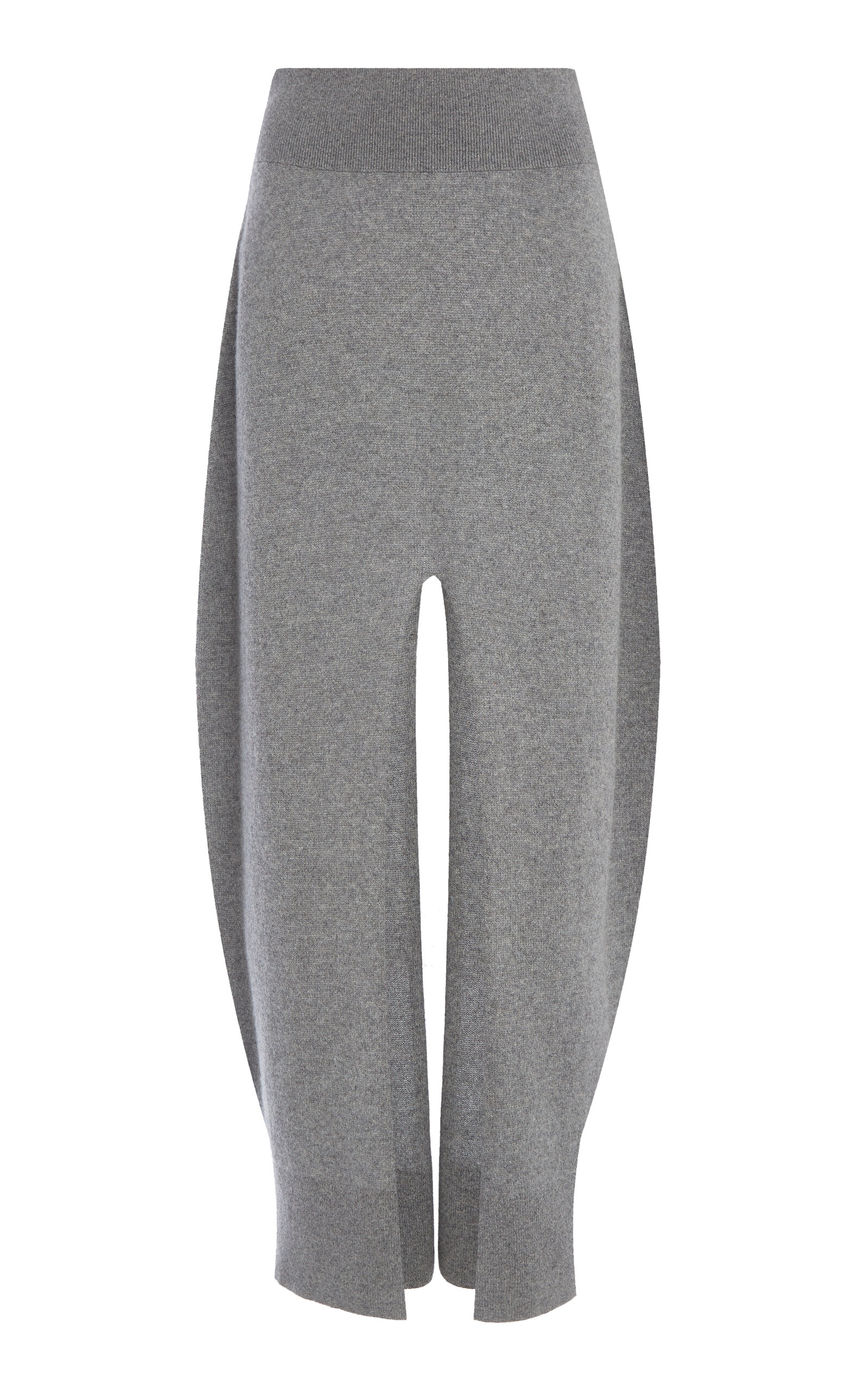 Stella Mccartney Slit-detailed Regenerated Cashmere Maxi Skirt In Grey