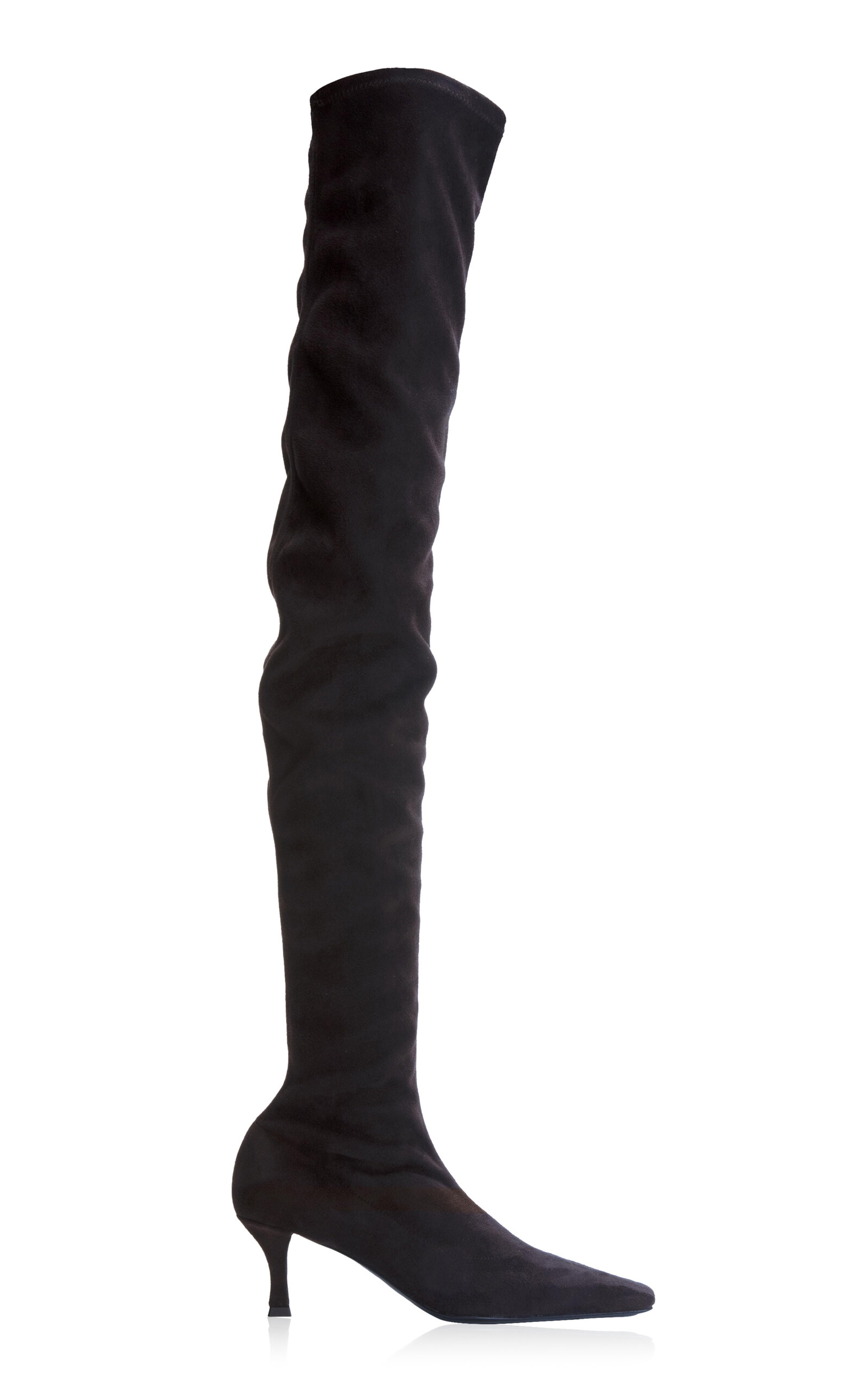 Trap Leather Over The Knee Boot