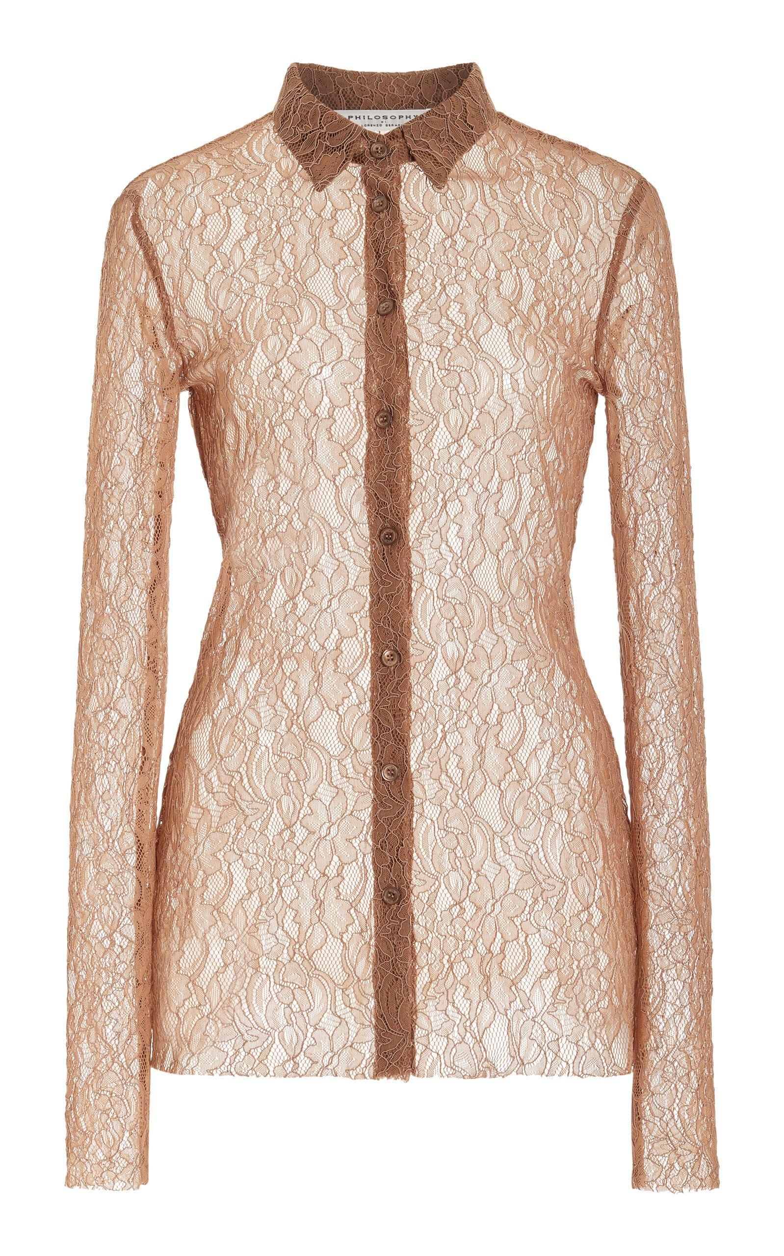 Shop Philosophy Di Lorenzo Serafini Stretch Lace Top In Neutral