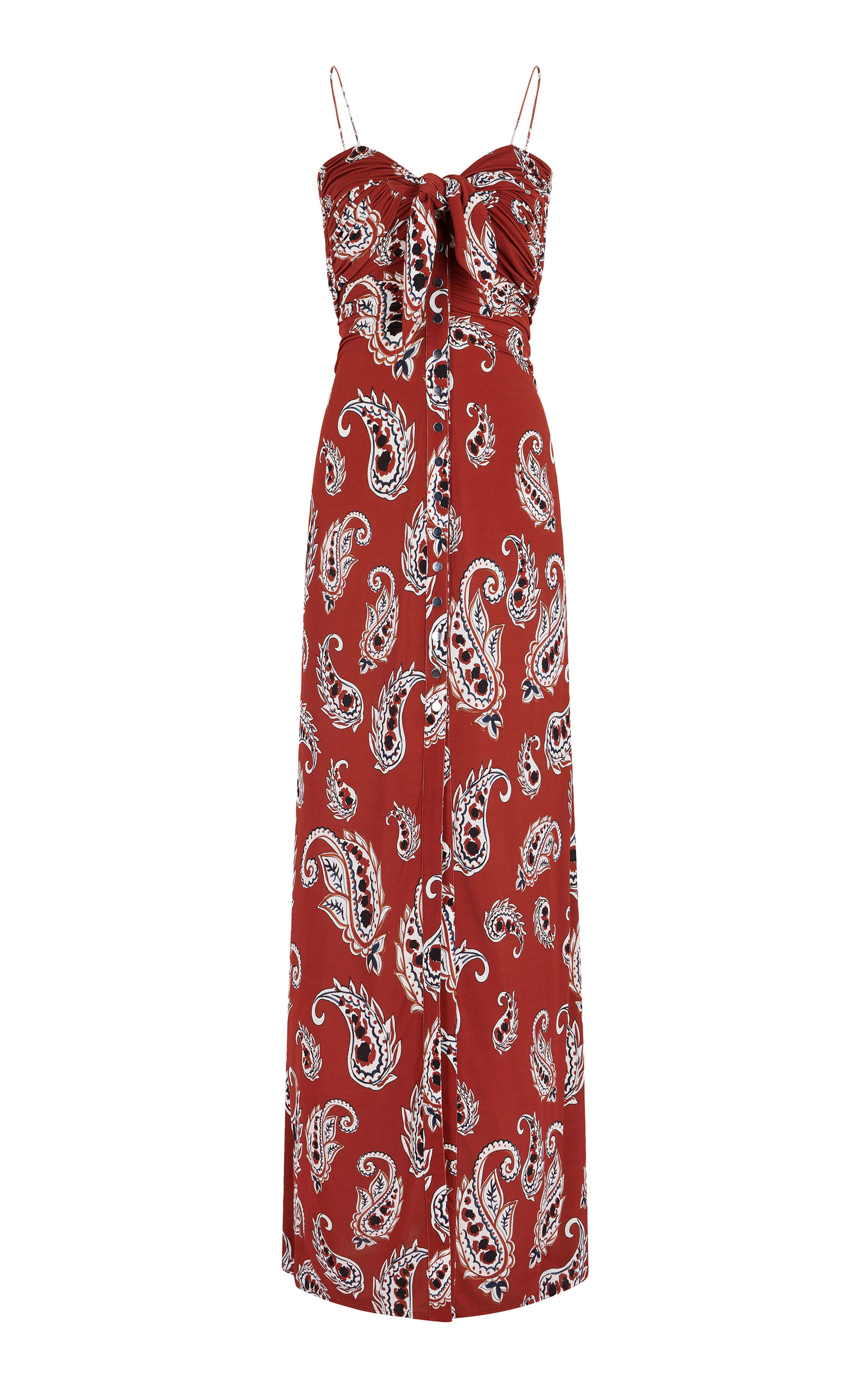 Shop Rabanne Tie-detailed Jersey Maxi Dress In Print