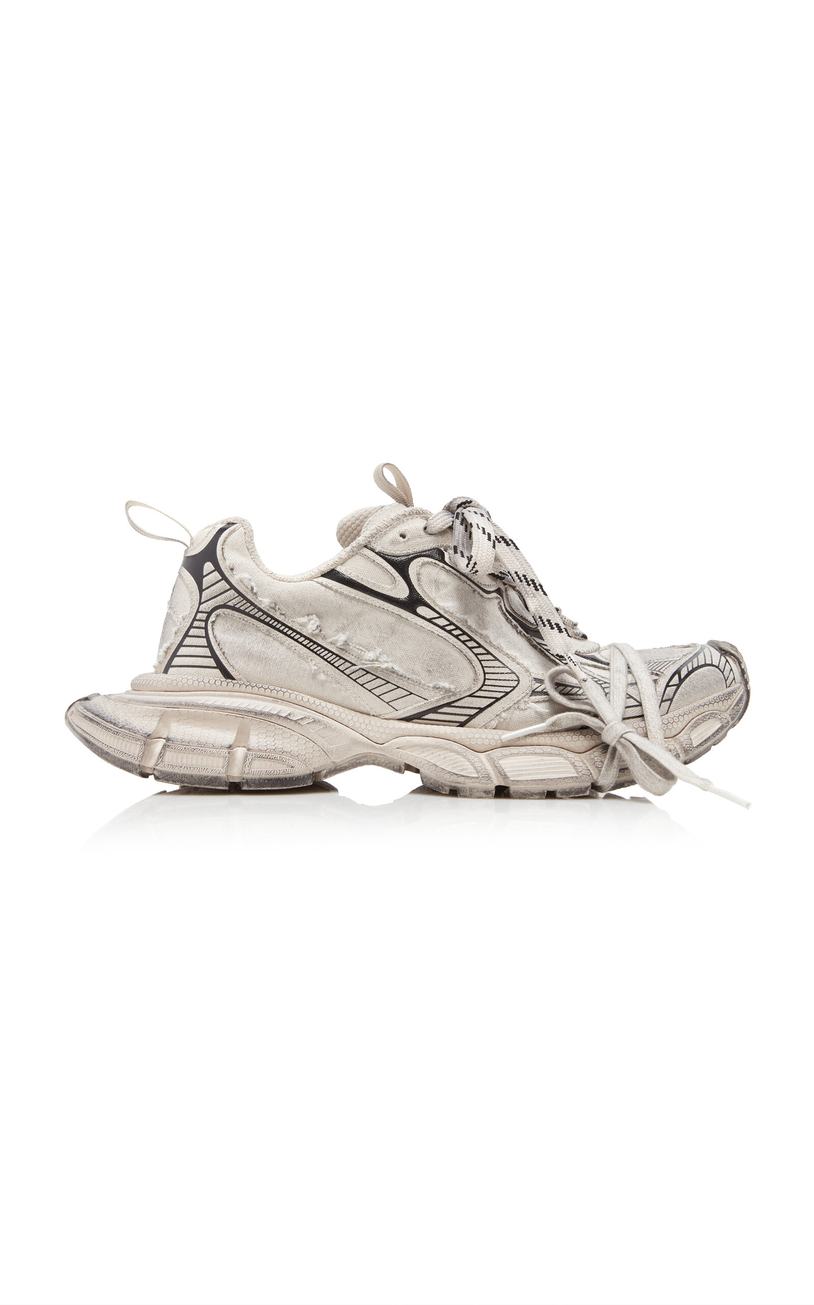 Shop Balenciaga 3xl Distressed Canvas Sneakers In Neutral