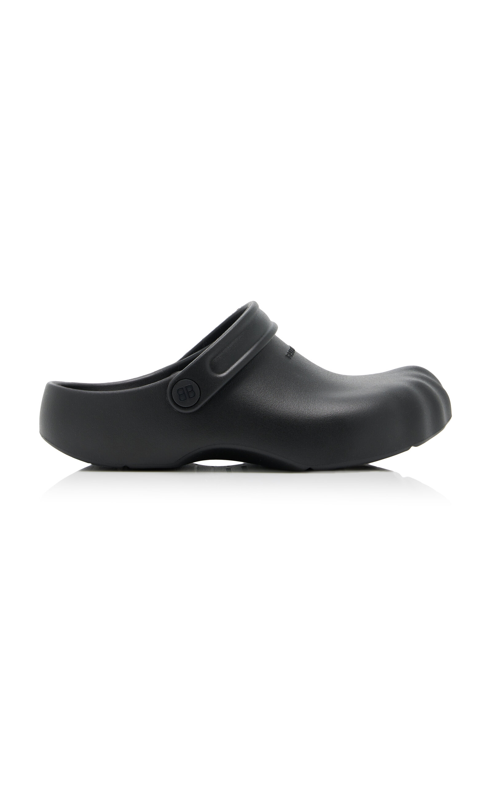 Shop Balenciaga Sunday Rubber Slides In Black