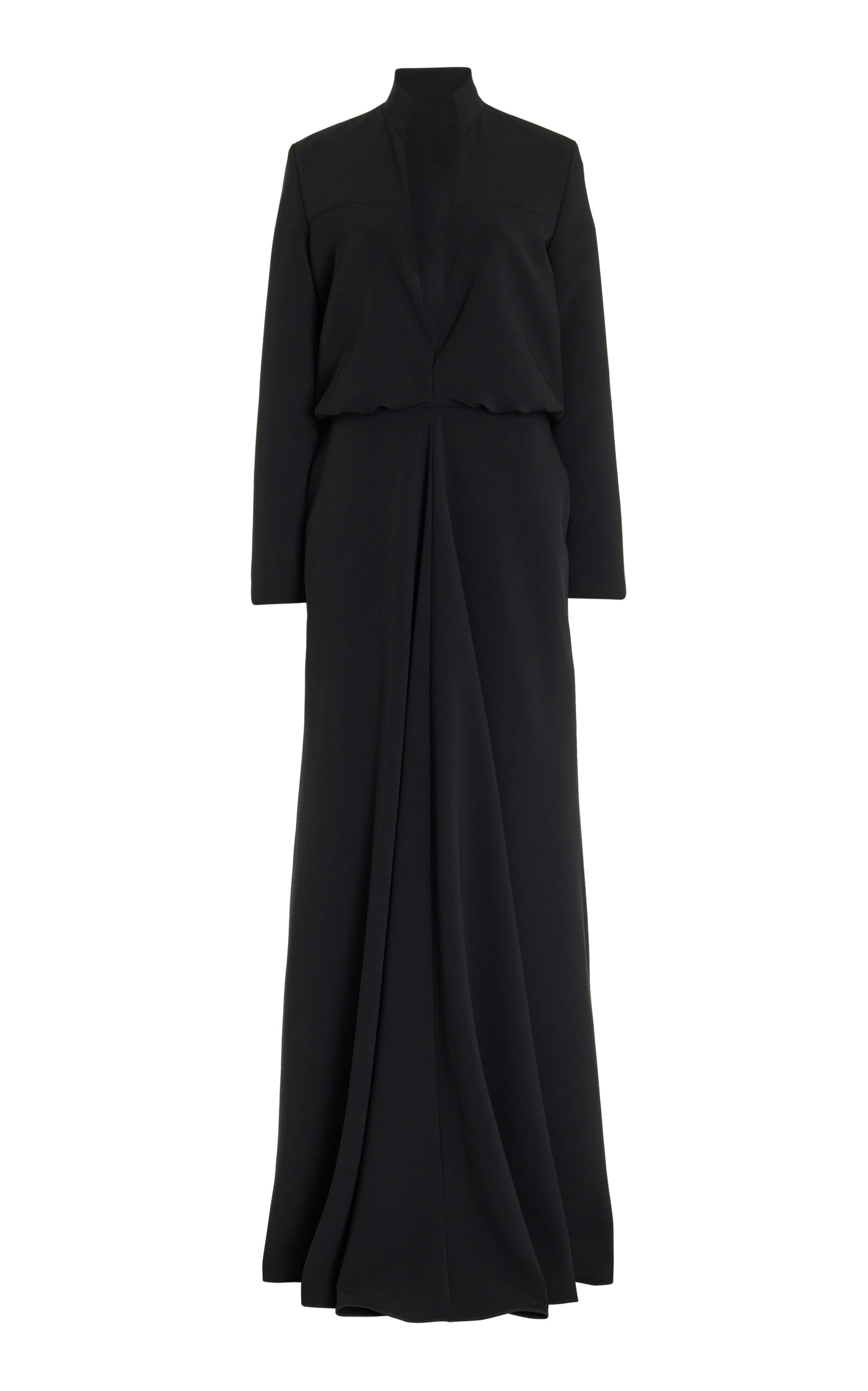 Brandon Maxwell The Gayle Draped Stretch-crepe Gown In Black