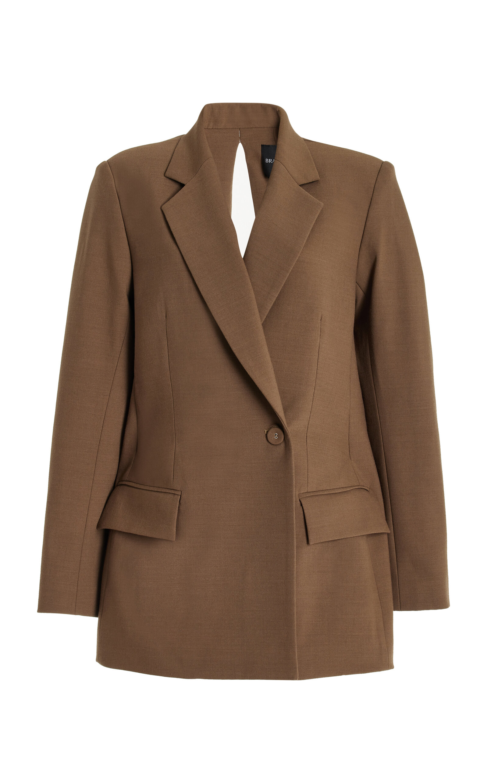 Brandon Maxwell The Riley Double-breasted Wool-blend Jacket In Brown