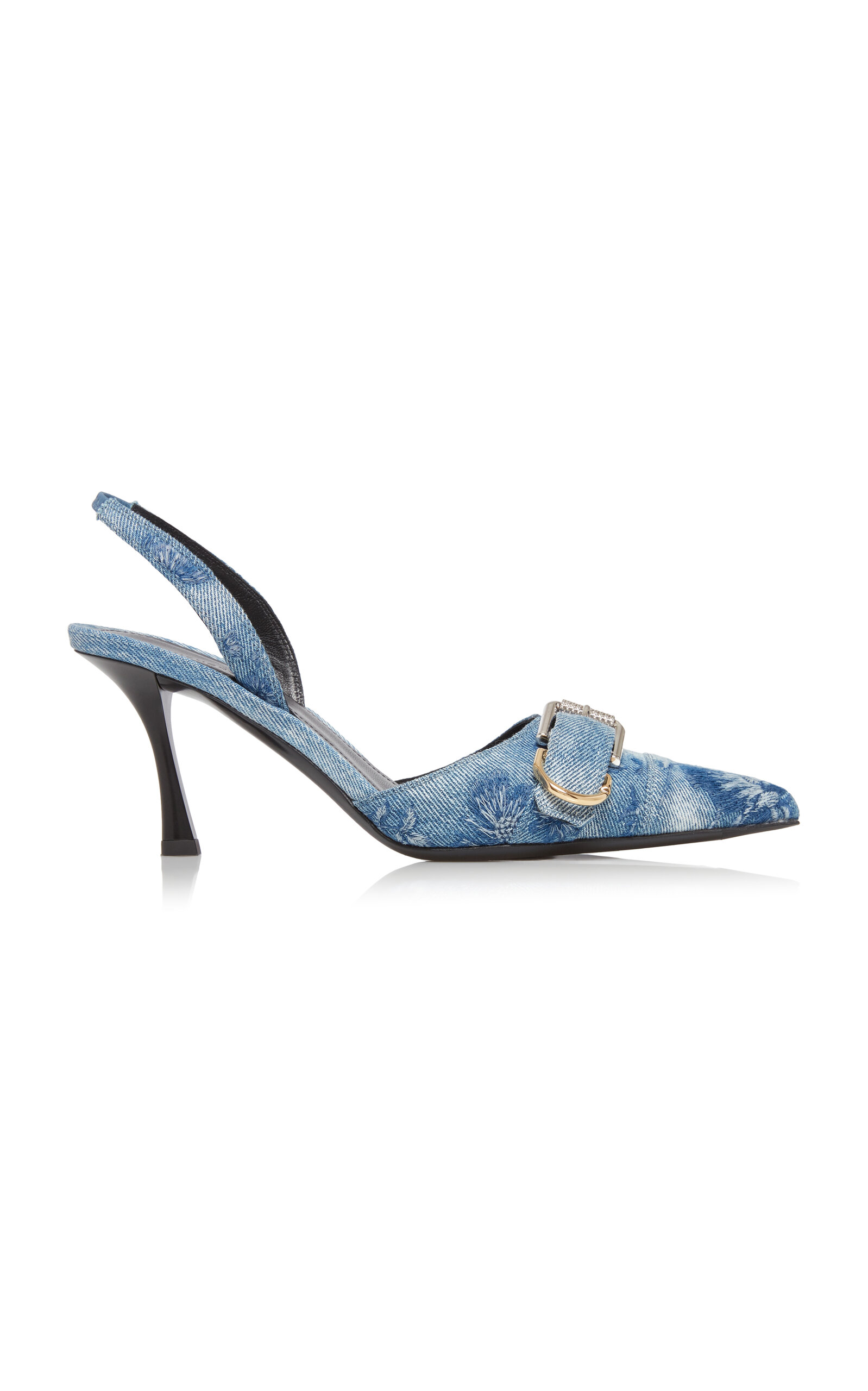 Givenchy Voyou Buckle-detailed Leather Slingback Pumps In Blue