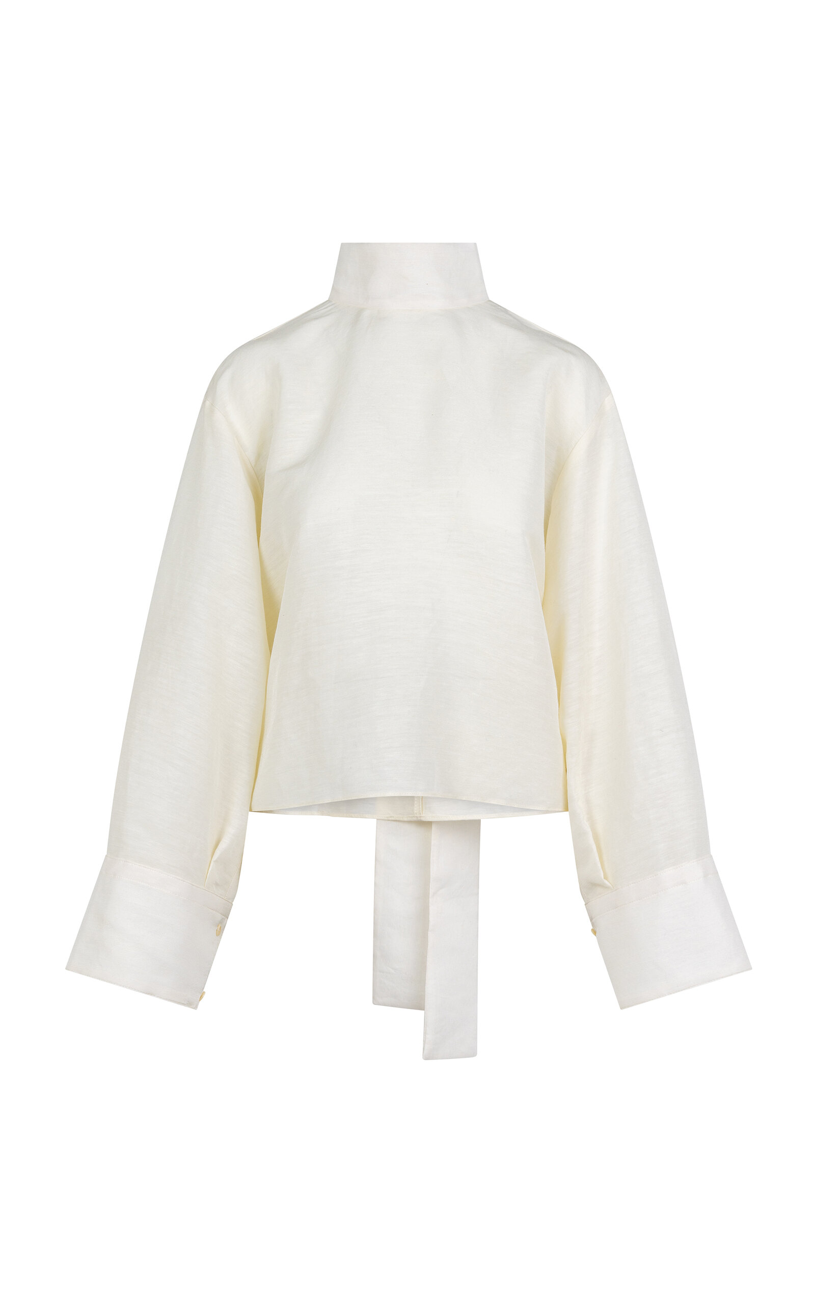 Heirlome Oversized Silk-linen Top In Ivory