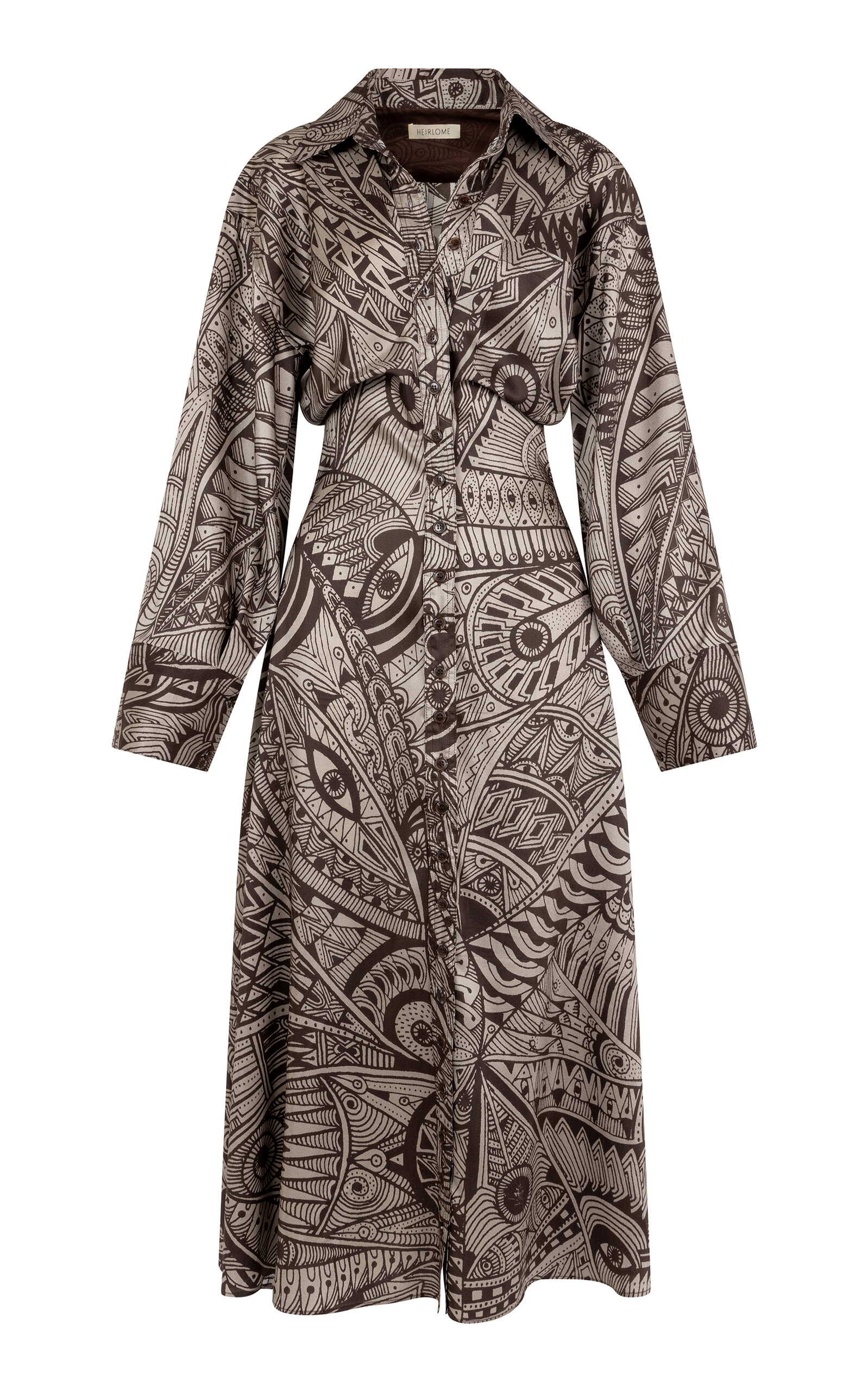 Heirlome Silk Shantung Midi Dress In Print