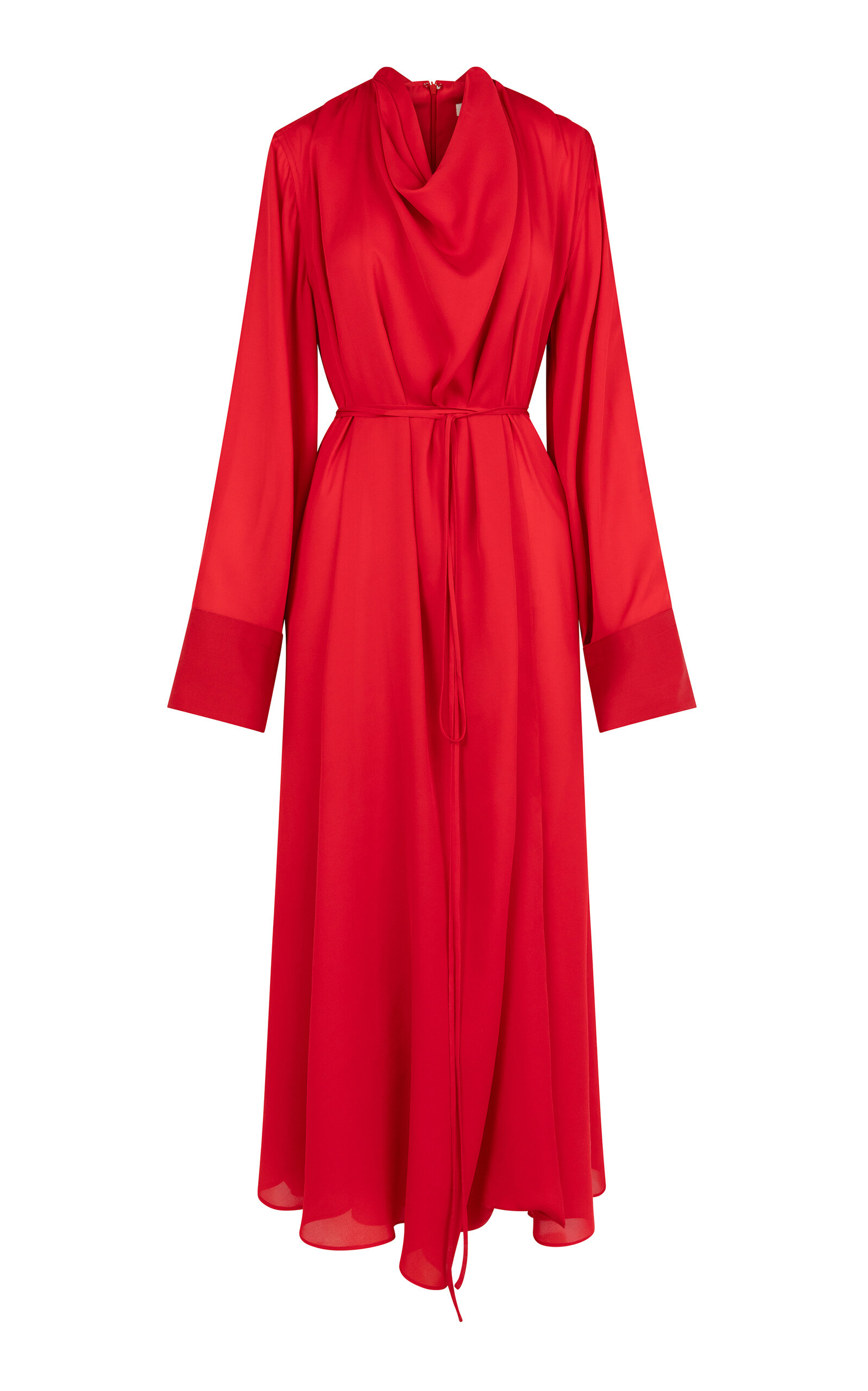 Heirlome Silk-georgette Wrap Dress In Red