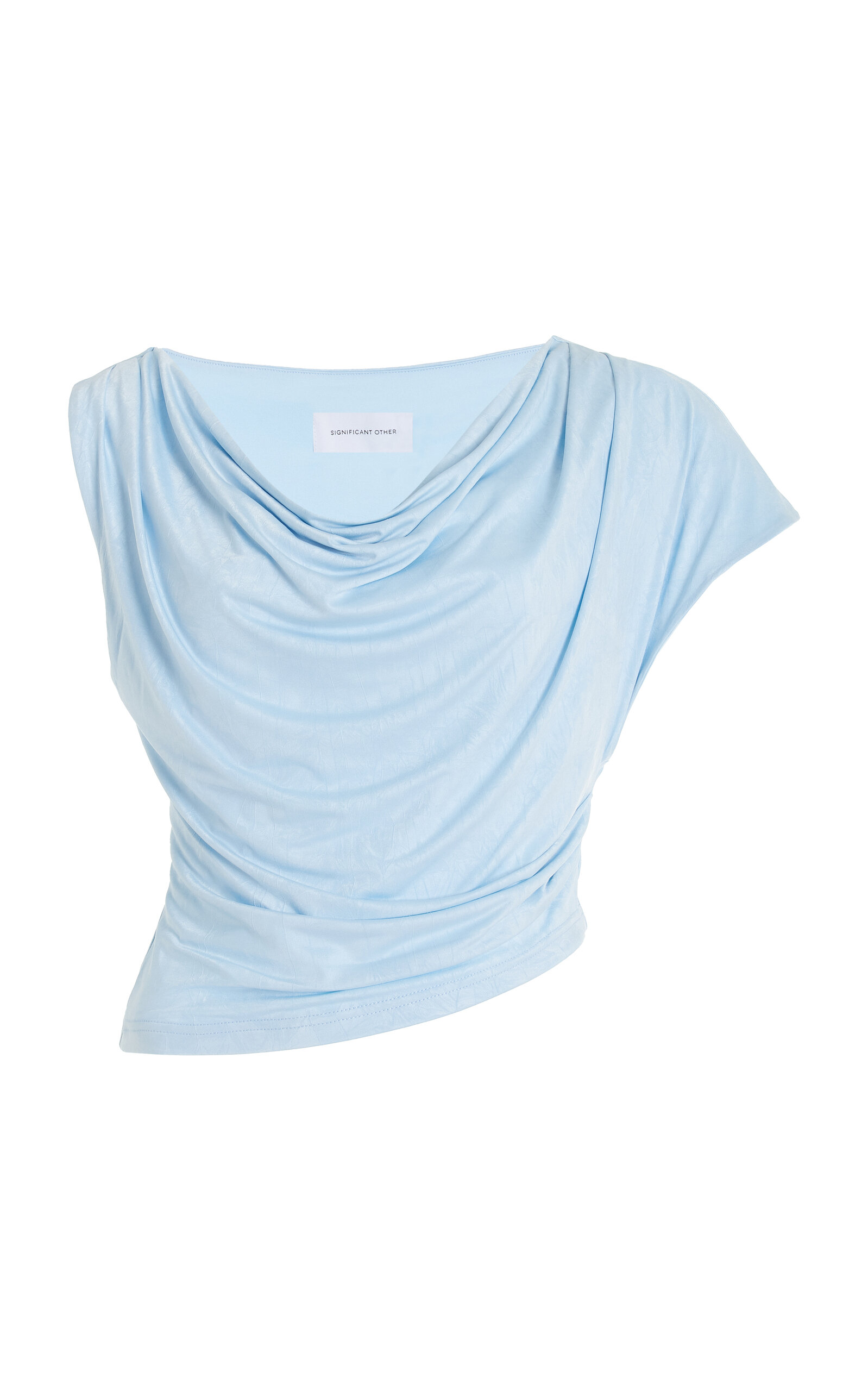 Significant Other Priya Draped Crepe Top In Blue