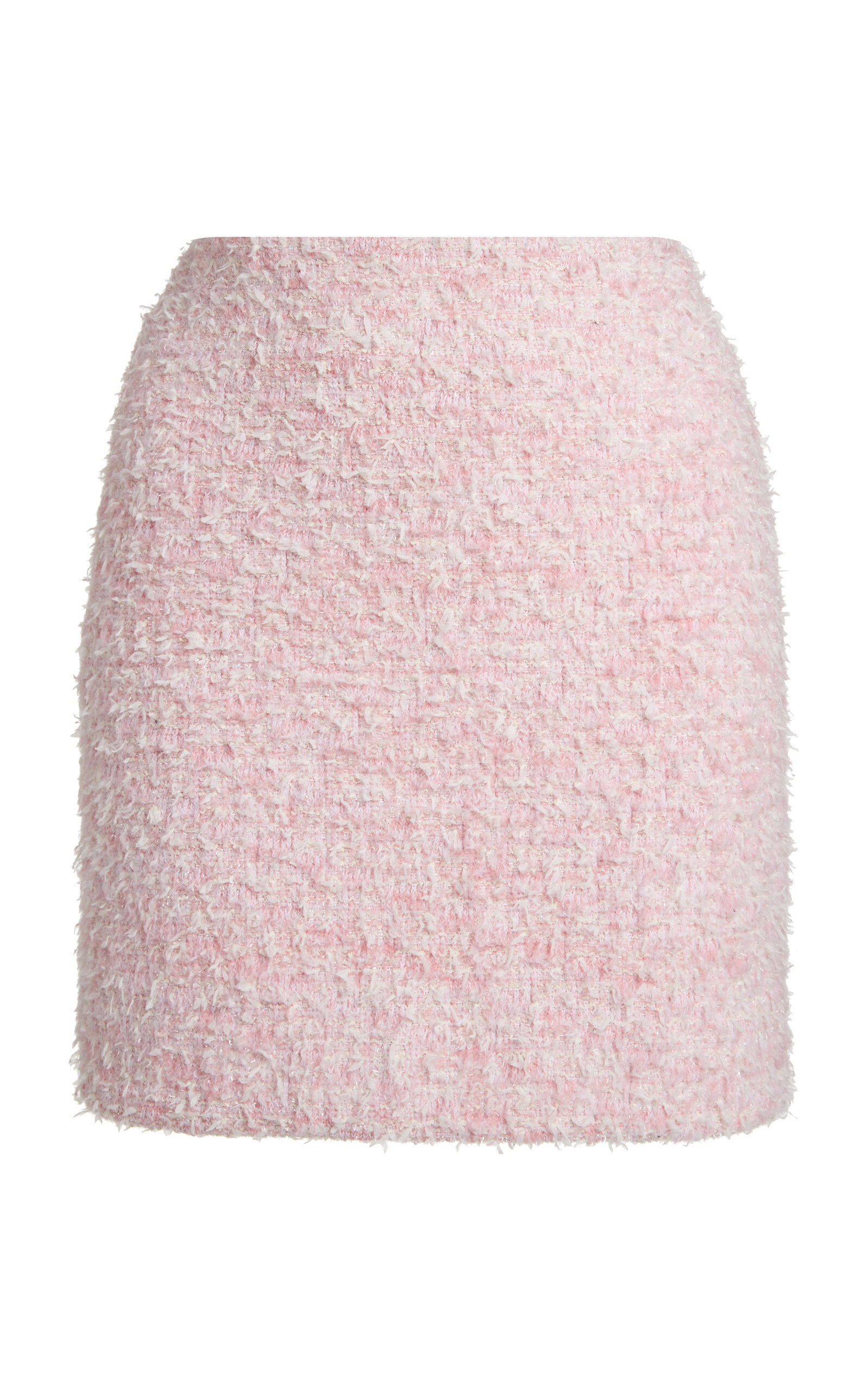 Shop Balenciaga Cotton Tweed Mini Skirt In Pink