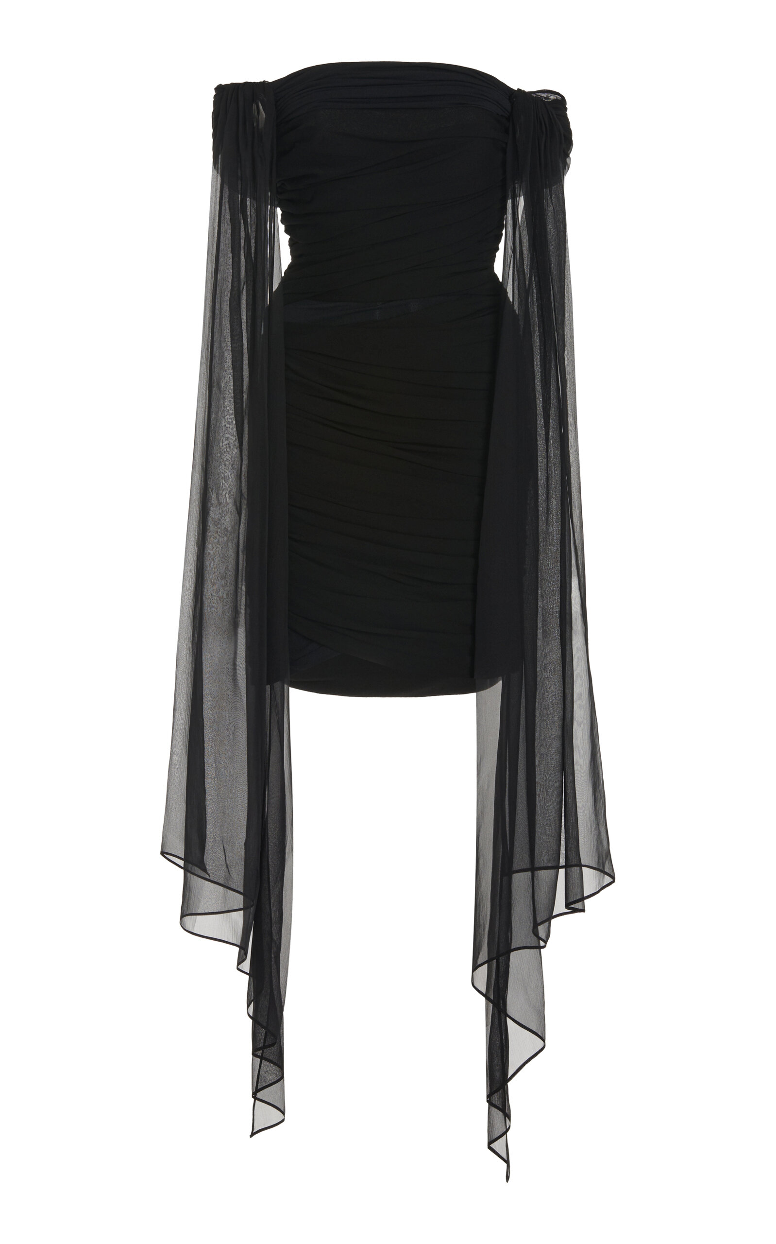 Shop Givenchy Draped Mini Dress In Black