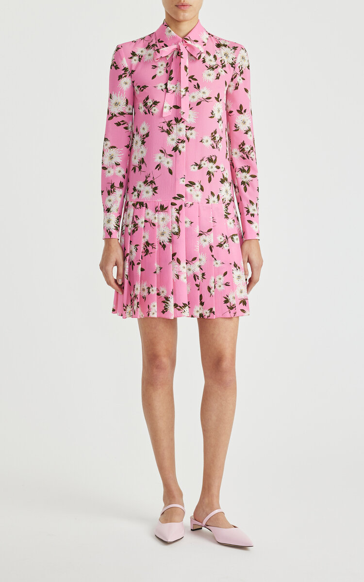 Emilia Wickstead Gunnell Floral-print Bowtie Mini Dress