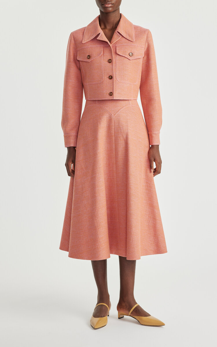 Emilia Wickstead Esha Linen A-line Midi Dress In Pink