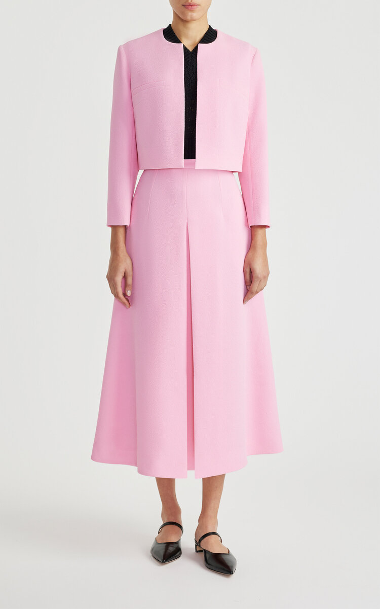 Emilia Wickstead Mirca Cropped Jacket In Pink