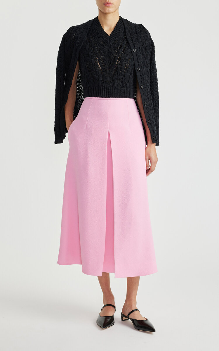 Emilia Wickstead Sato Pleated A-line Midi Skirt In Floral