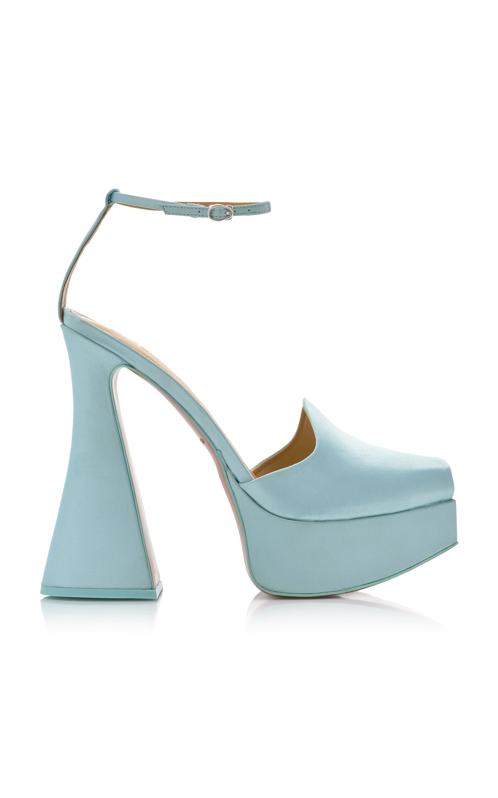 Shop Cult Gaia Laina Satin Platform Pumps In Blue