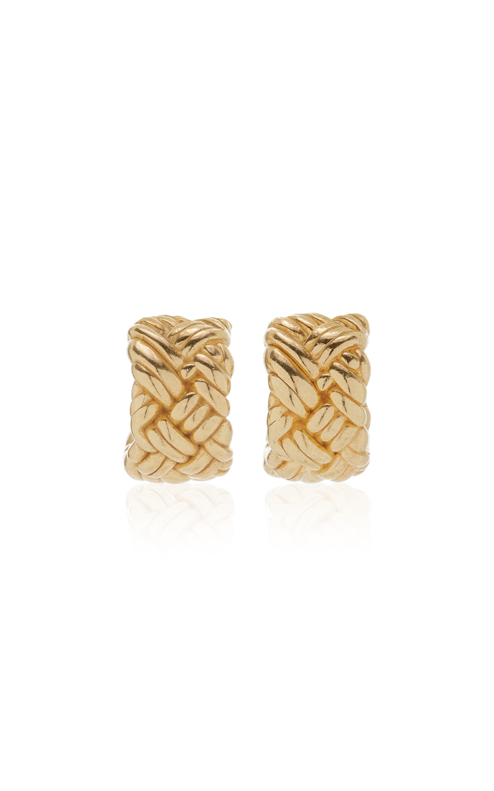 Shop Bottega Veneta 18k Gold-plated Sterling Silver Earrings