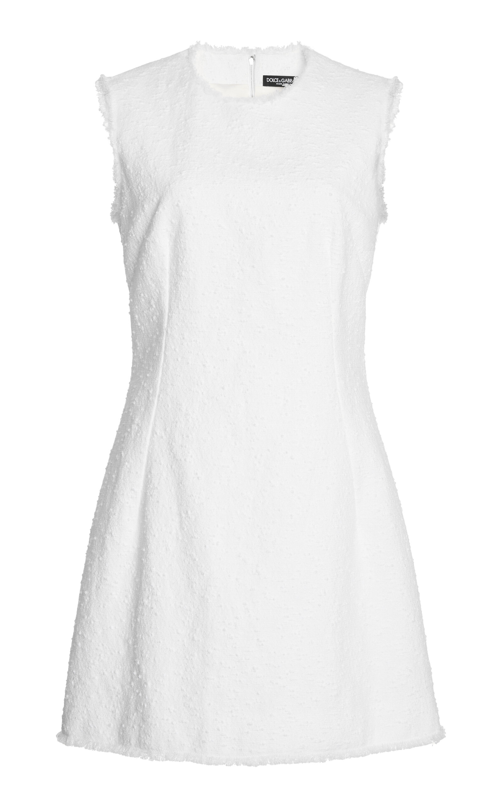 Shop Dolce & Gabbana Rachel Tailored Cotton Tweed Mini Dress In White