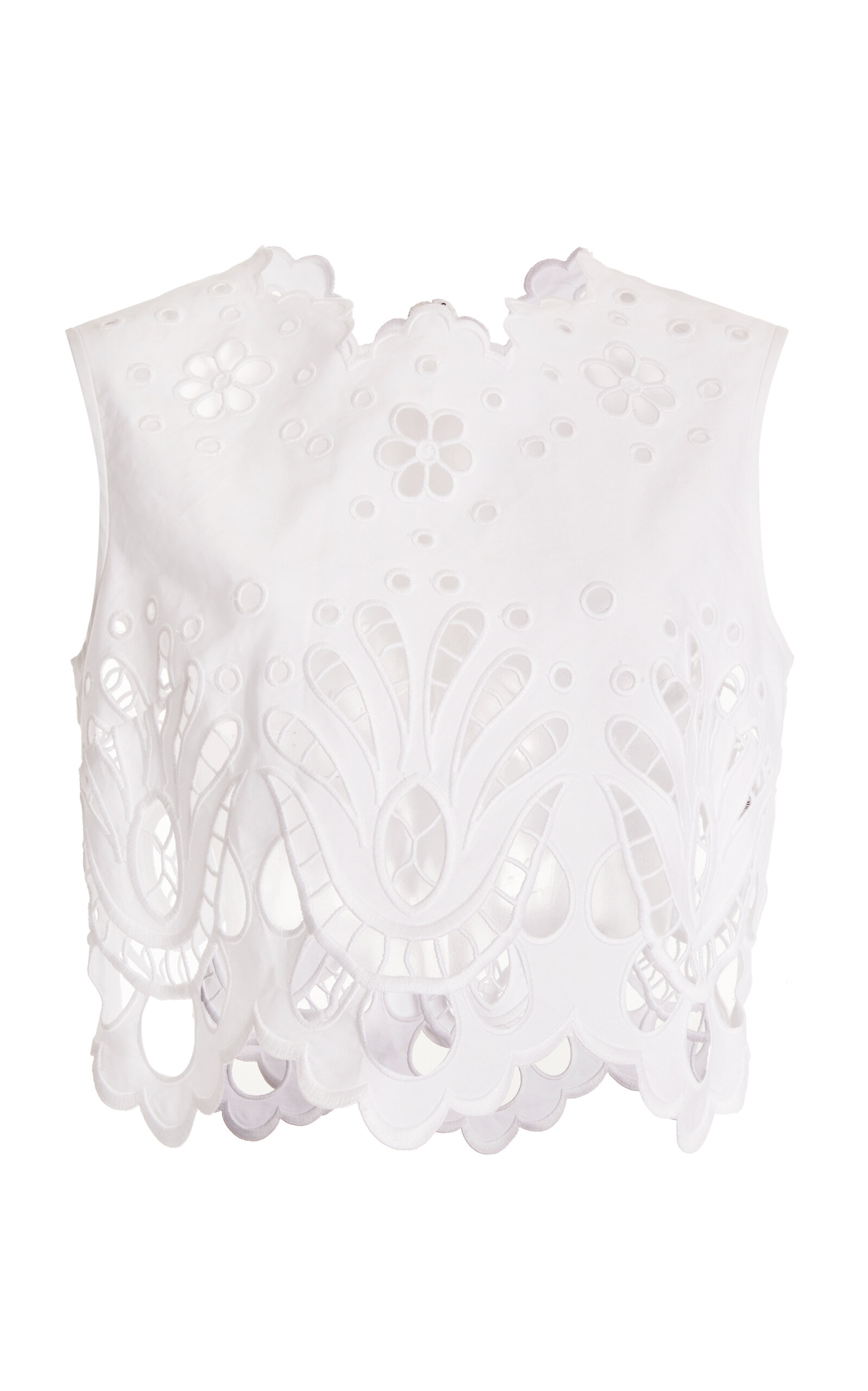 Shop Dolce & Gabbana Broderie Anglaise Cotton Top In White