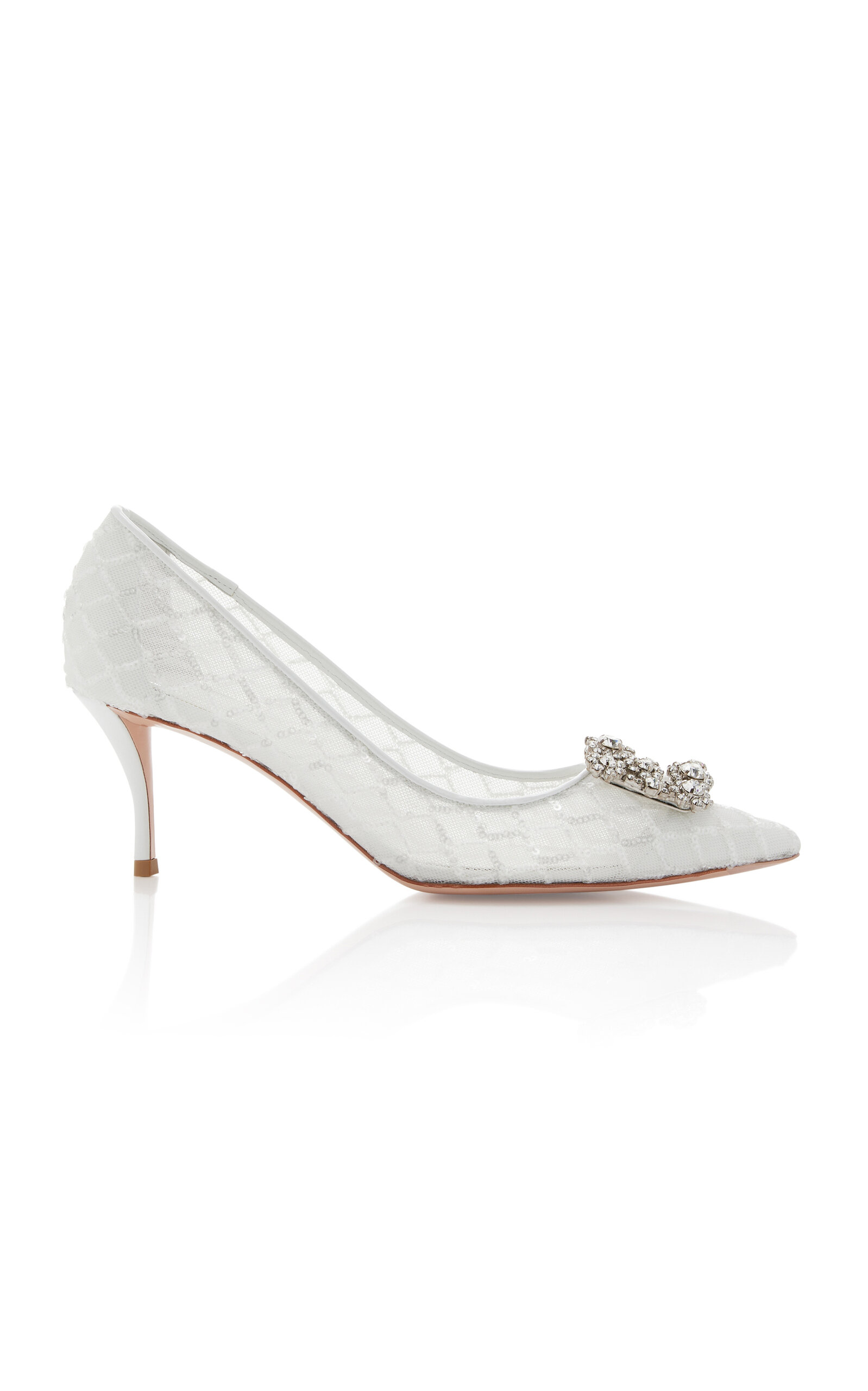 Shop Roger Vivier Efflorescence Crystal-net Pumps In White