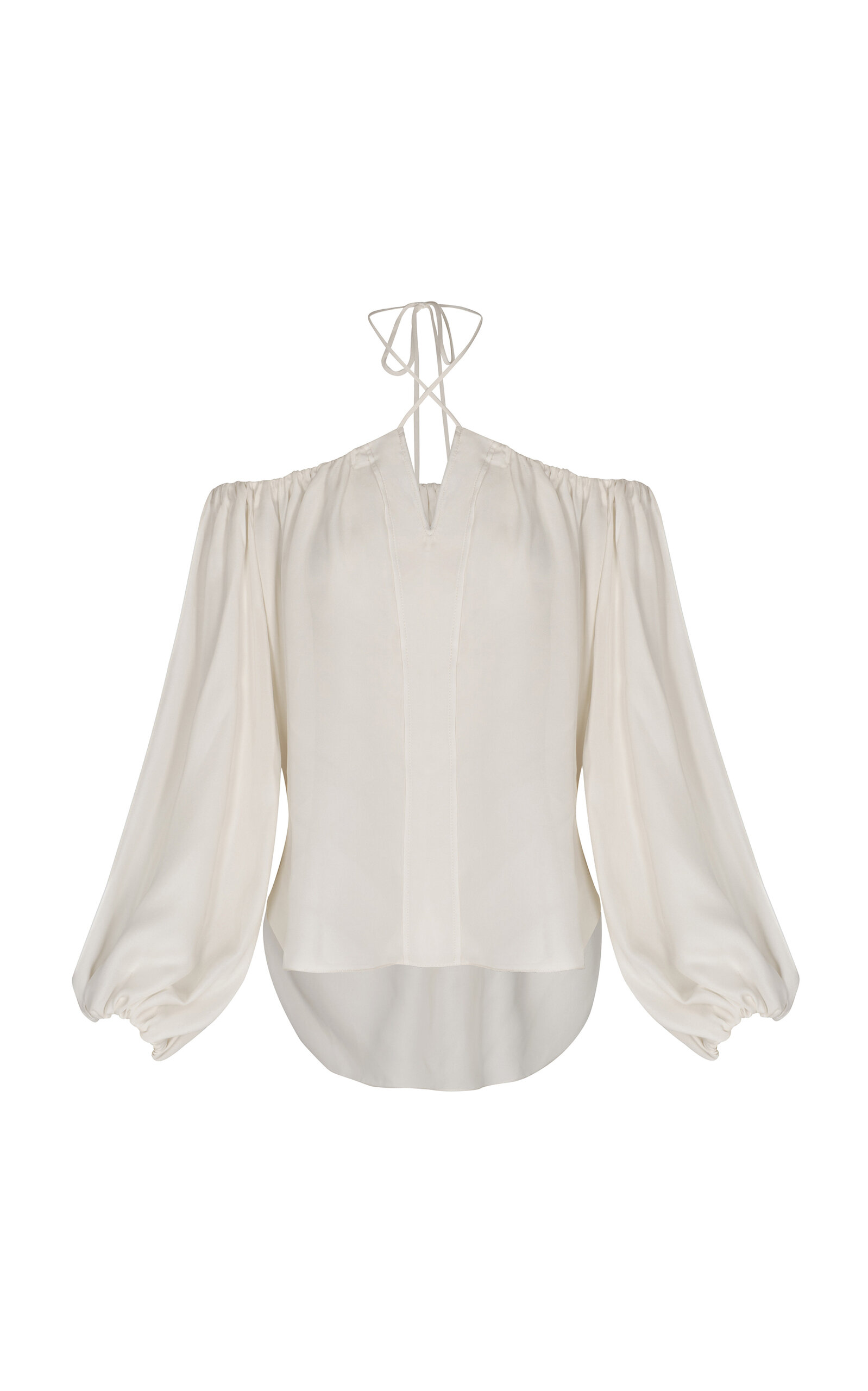 Andres Otalora De Lombillo Silk Off-the-shoulder Top In Off-white