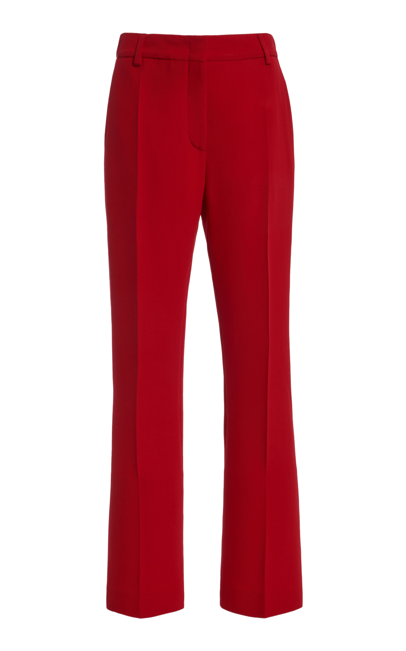 Valentino Tailored Silk Flared Pants In Red